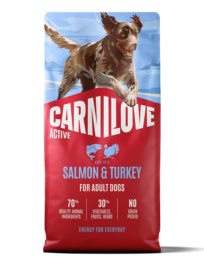 Carnilove Active Salmon & Turkey for Adult All Breeds – kornfritt tørrfôr med laks og kalkun 12 kg