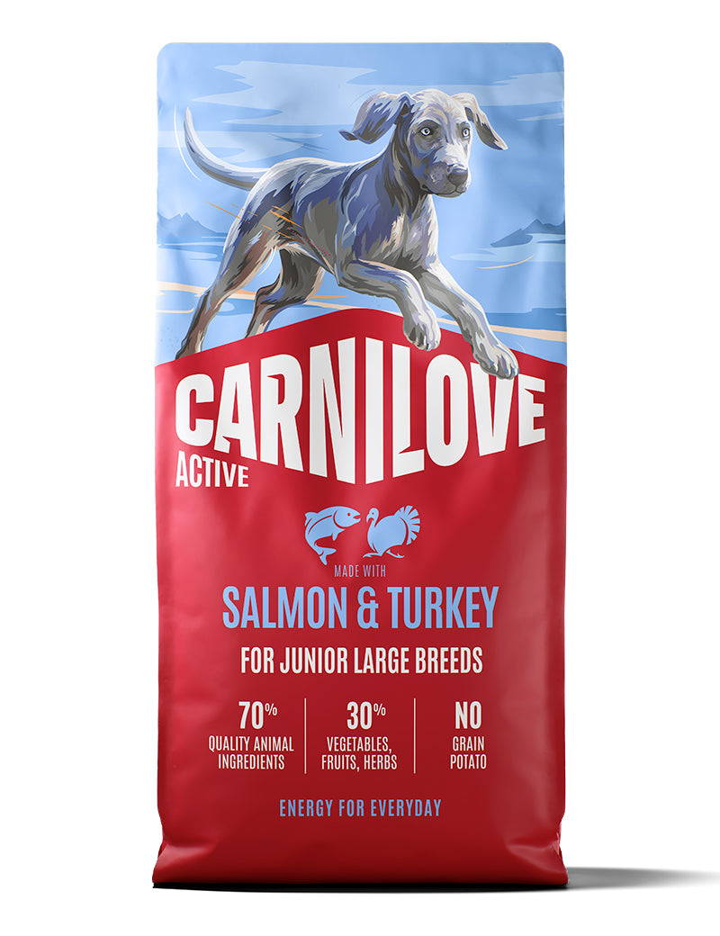 Carnilove Active Salmon & Turkey for Junior Large Breeds – tørrfôr til valp av store raser 12 kg