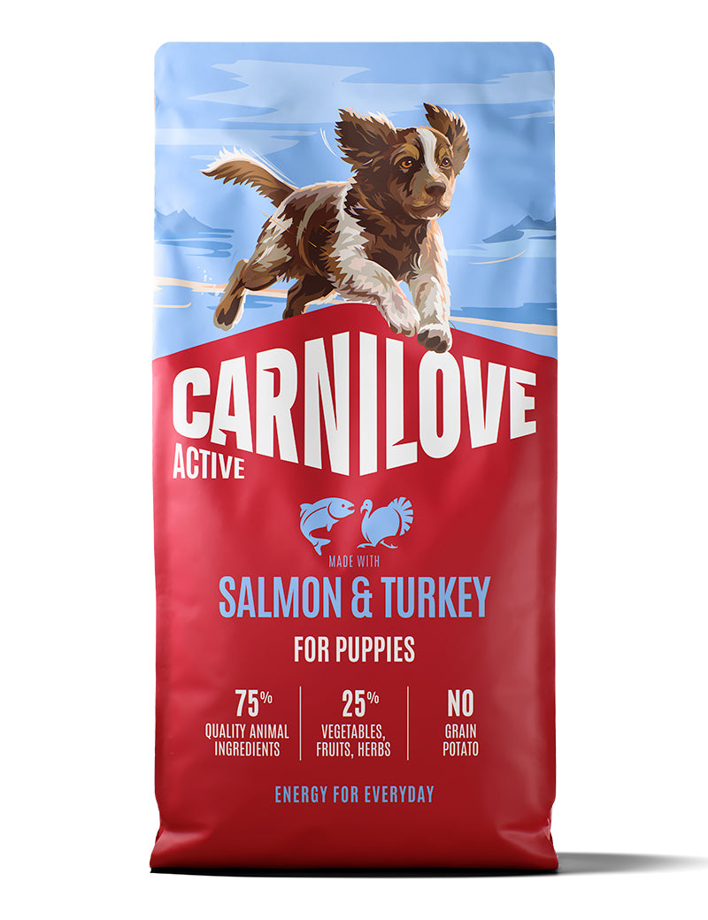 Carnilove Active Salmon & Turkey for Puppies – kornfritt valpefôr med laks og kalkun 12 kg