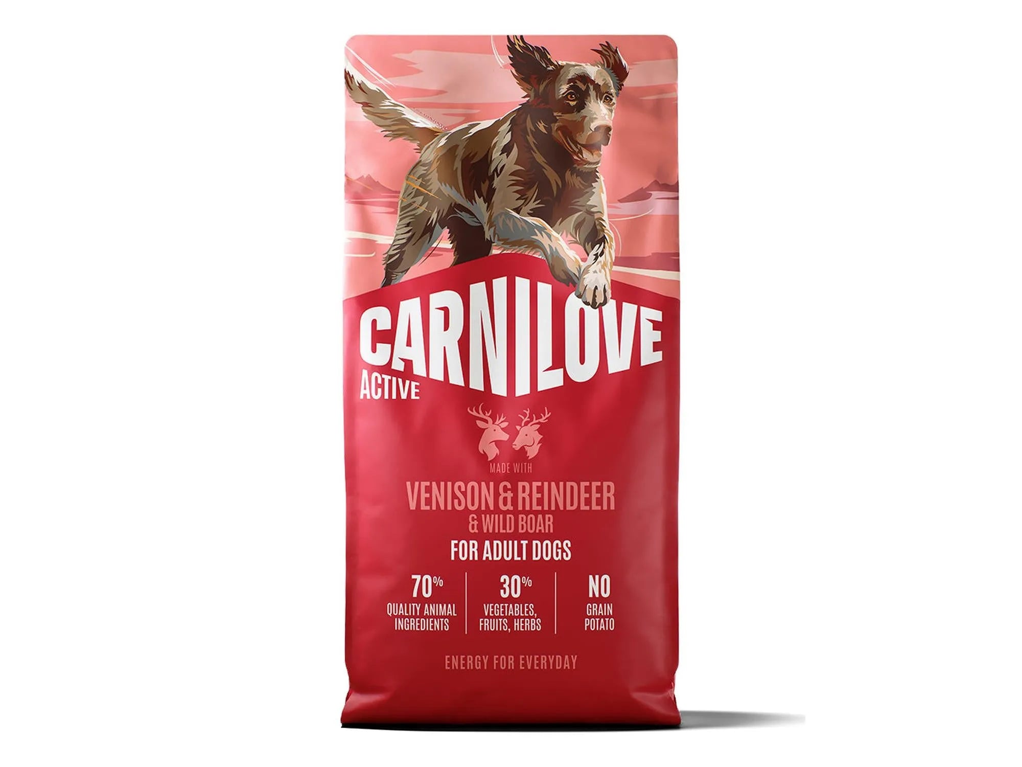 Carnilove Active Venison, Reindeer & Wild Boar for Active Adults – kornfritt tørrfôr til aktive hunder 12 kg