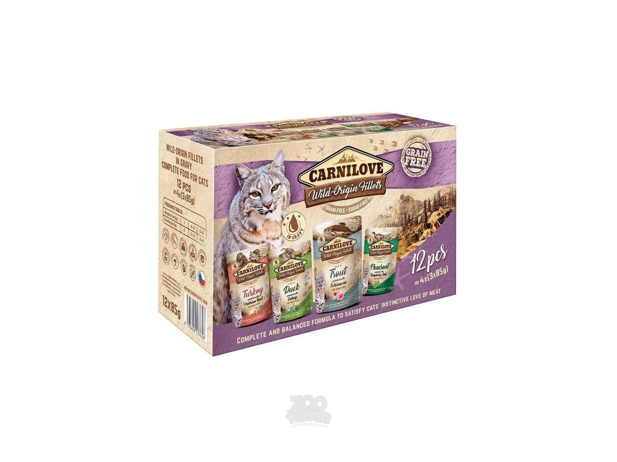 Carnilove Cat Pouch Multipack Våtfôr 12 x 85 g – Kornfri