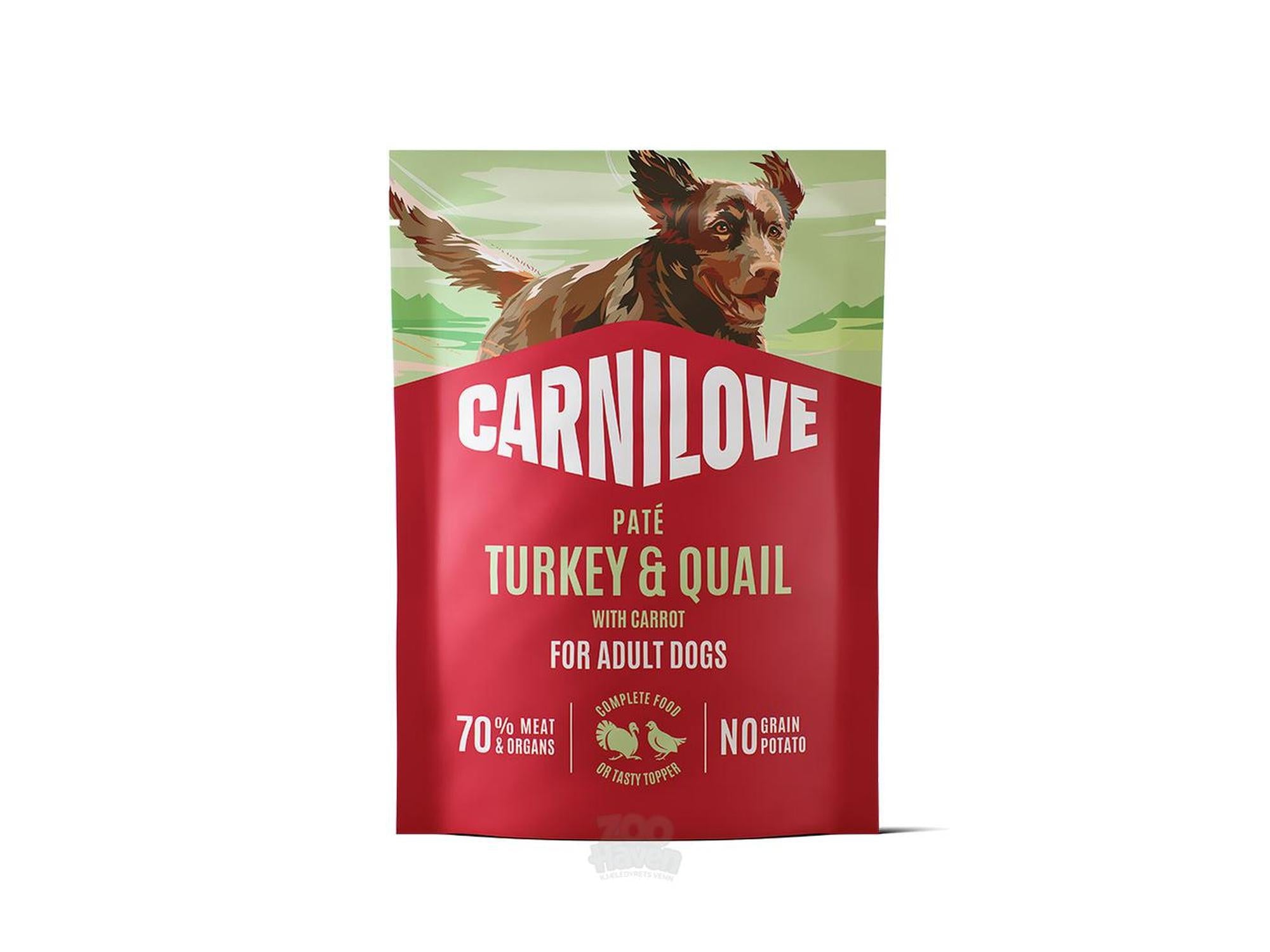 Carnilove Dog Pouch Paté Turkey & Quail with Yellow Carrot 300 g