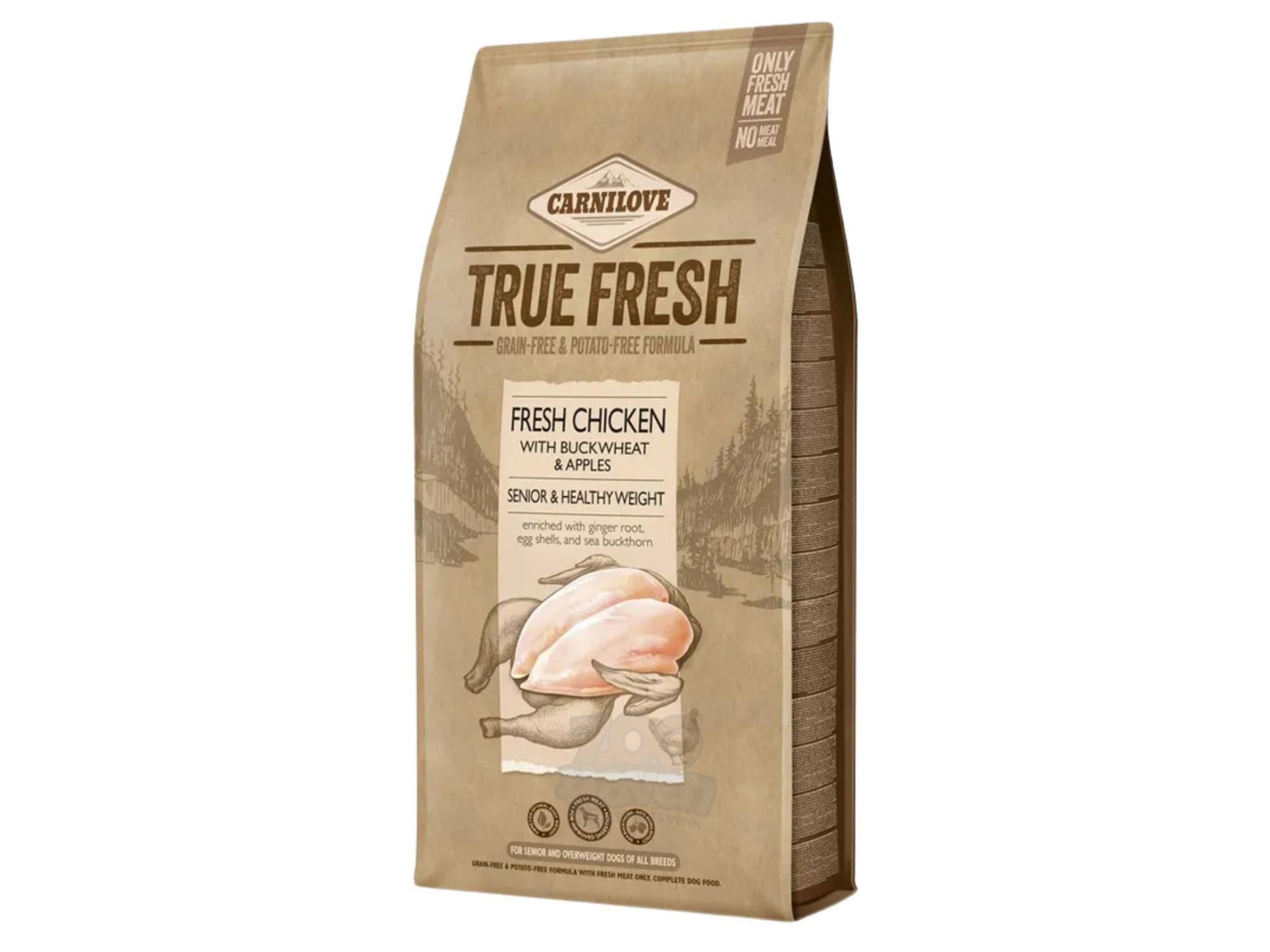 Carnilove True Fresh Chicken Senior & Healthy Weight tørrfôr til senior hund av kylling