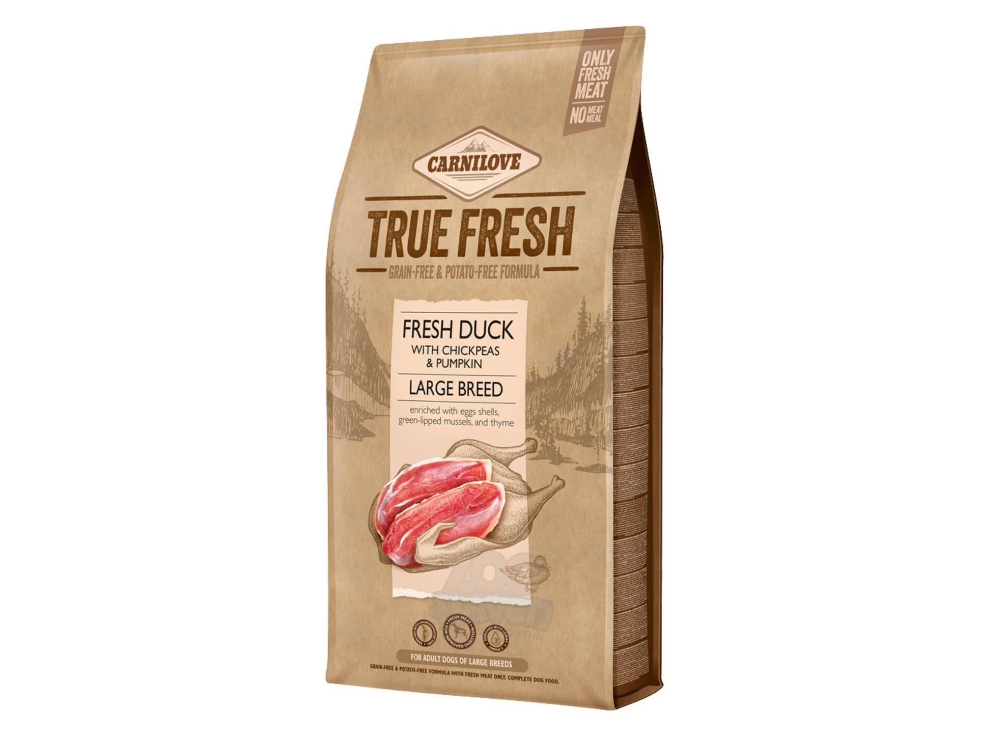 Carnilove True Fresh Duck Large Breed tørrfôr til stor hund av and