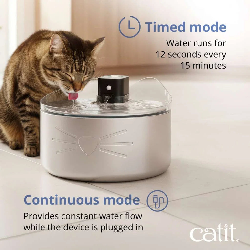 Catit PIXI Stainless Steel UV-C Drikkefontene for Katt