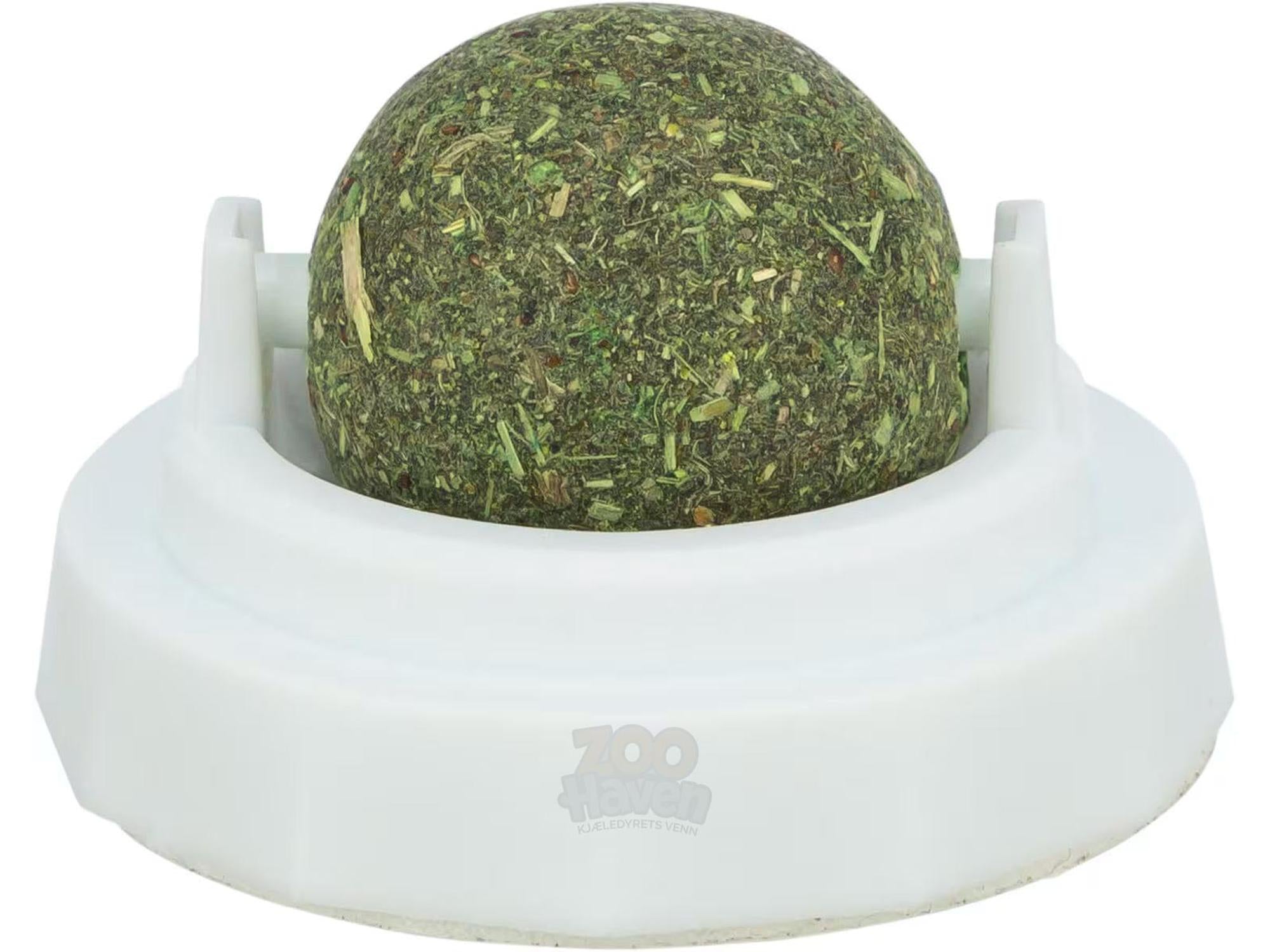 Catnip Ball med Holder Ø5cm – Selvklebende kattemynteball