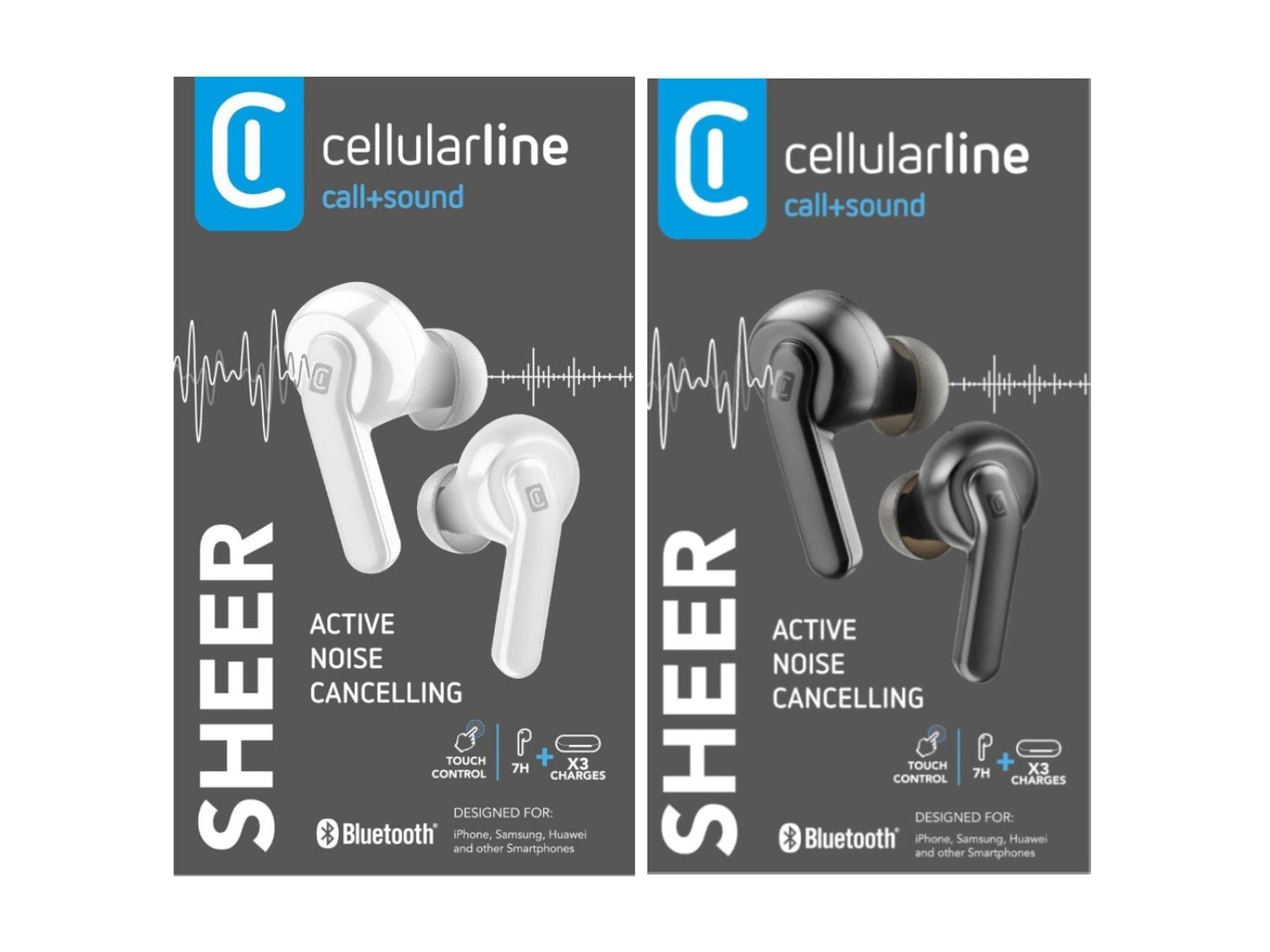 Cellularline Earphones BT Sheer TWS Noise Cancelling trådløse ørepropper
