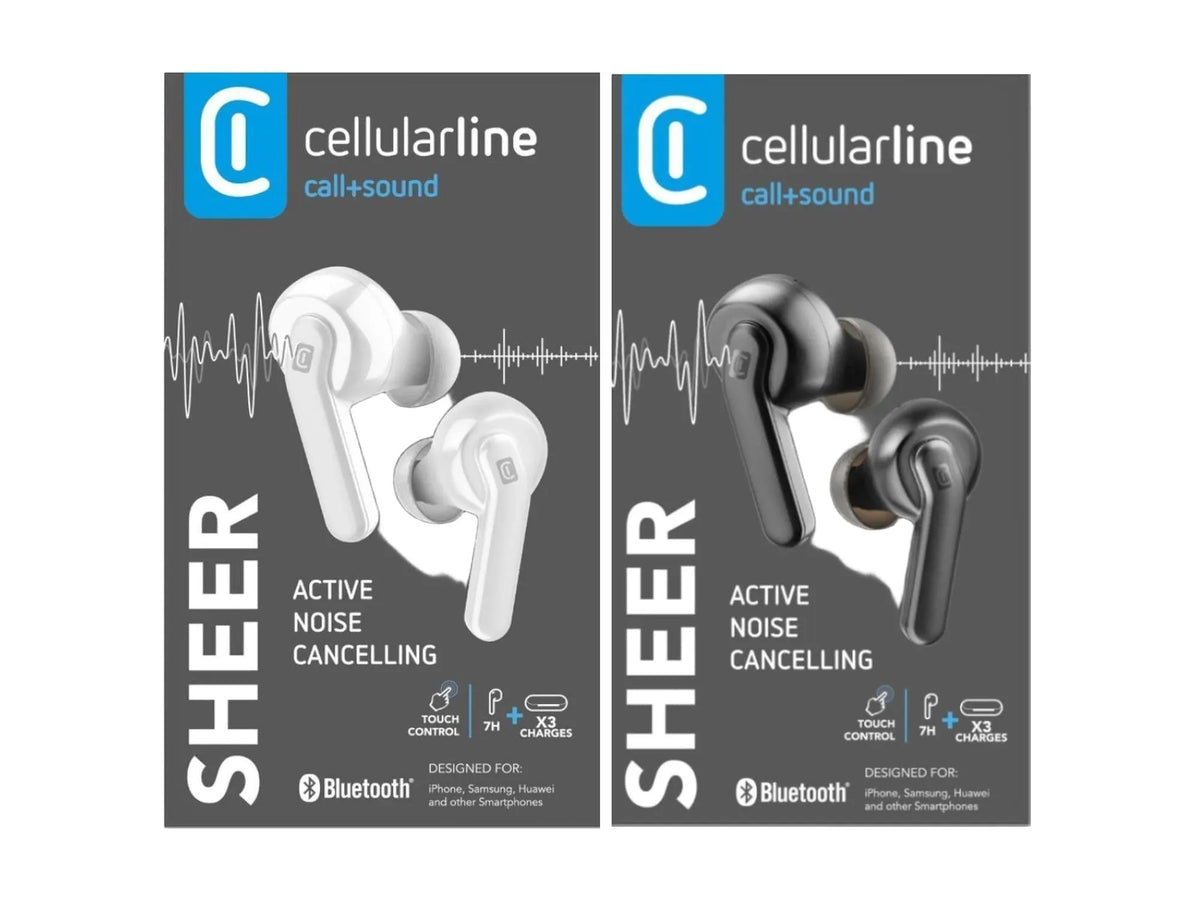 Cellularline Earphones BT Sheer TWS Noise Cancelling trådløse ørepropper