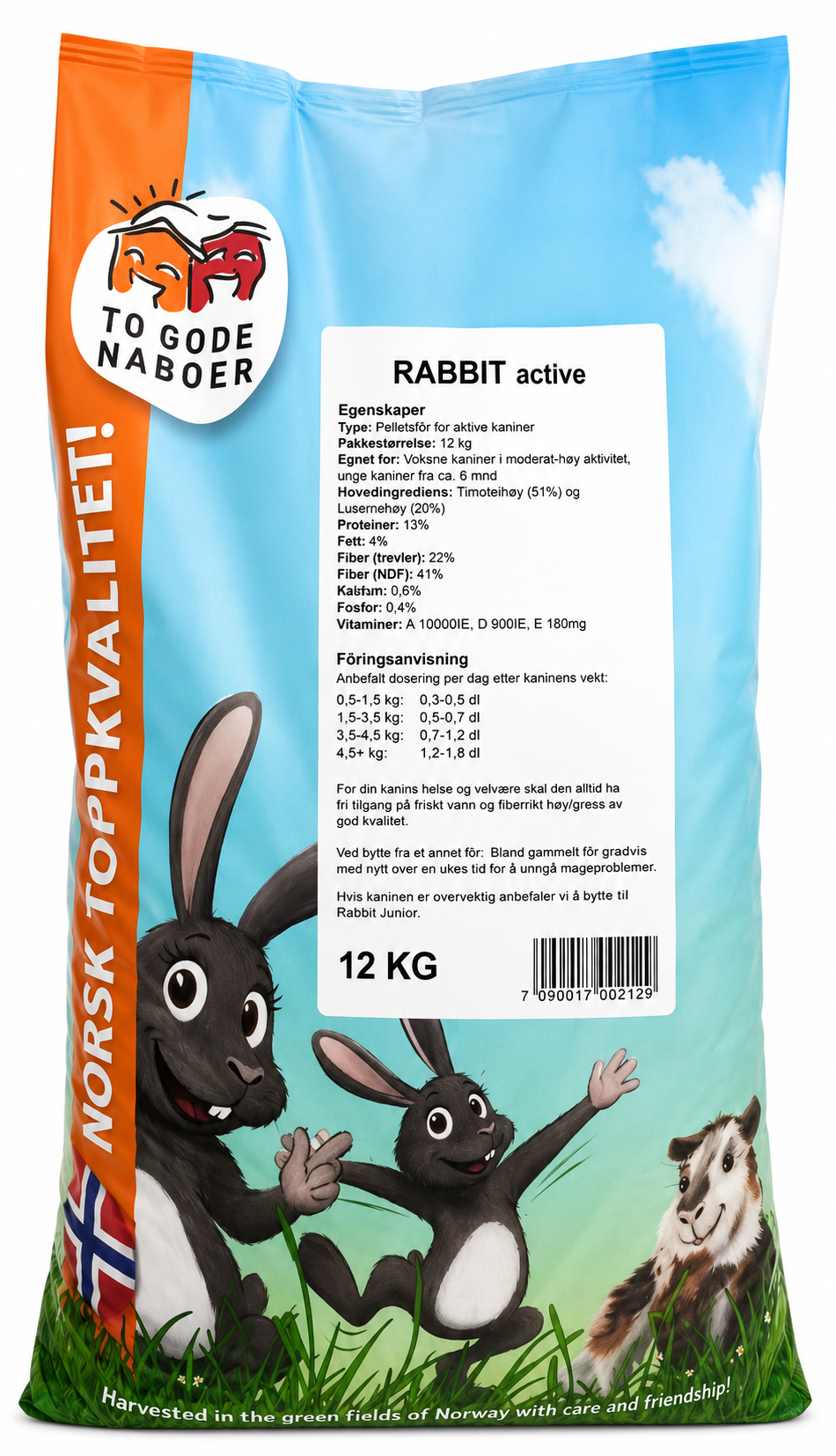To Gode Naboer Active Kaninpellets 12kg
