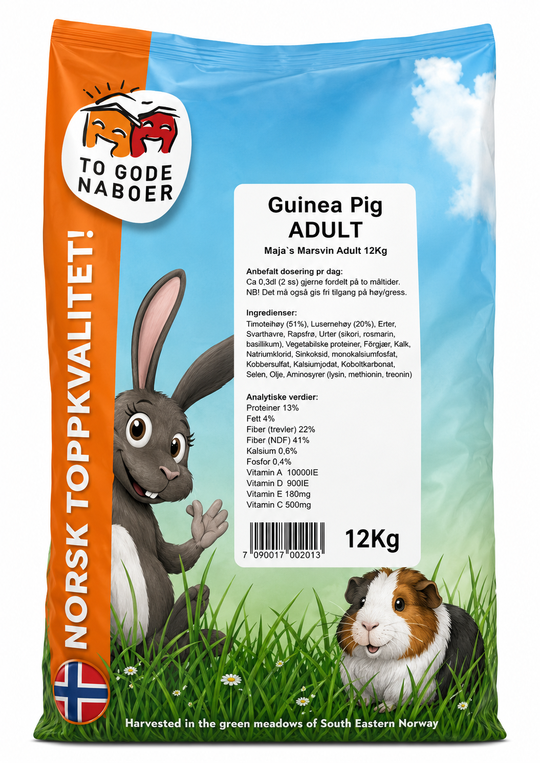 To Gode Naboer Maja's Marsvin Adult 12kg Pelletsfôr