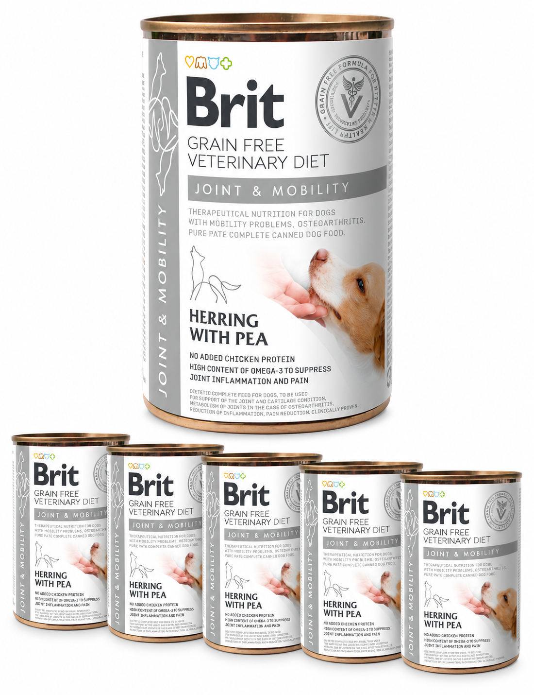 Brit Veterinary Diets Dog Joint & Mobility 6-pakk – våtfôr for ledd og bevegelighet 6 × 400 g