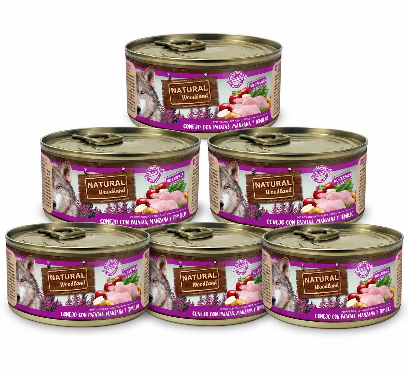 Natural Woodland Kanin med potet, eple og timian – Komplett våtfôr hund | 6 × 170 g