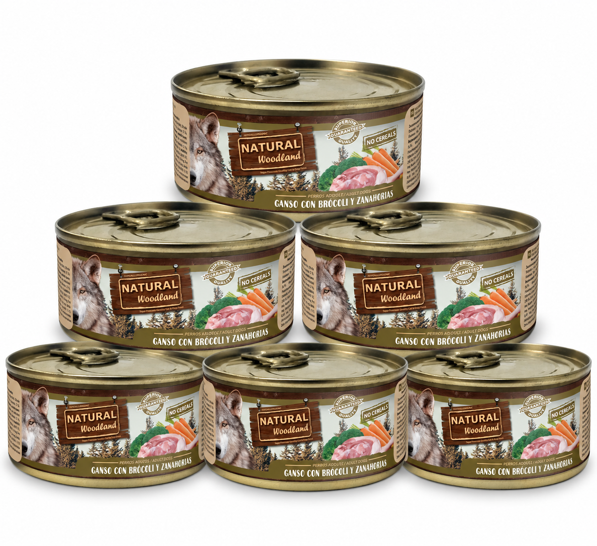 Natural Woodland Gås med brokkoli og gulrot – Komplett våtfôr hund | 6 × 170 g