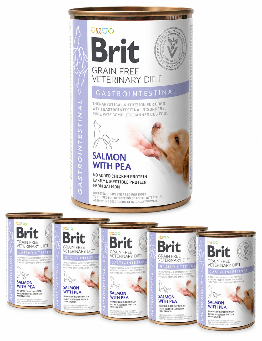 Brit Veterinary Diets Dog Gastrointestinal 6-pakk – våtfôr ved mage- og tarmproblemer 6 × 400 g