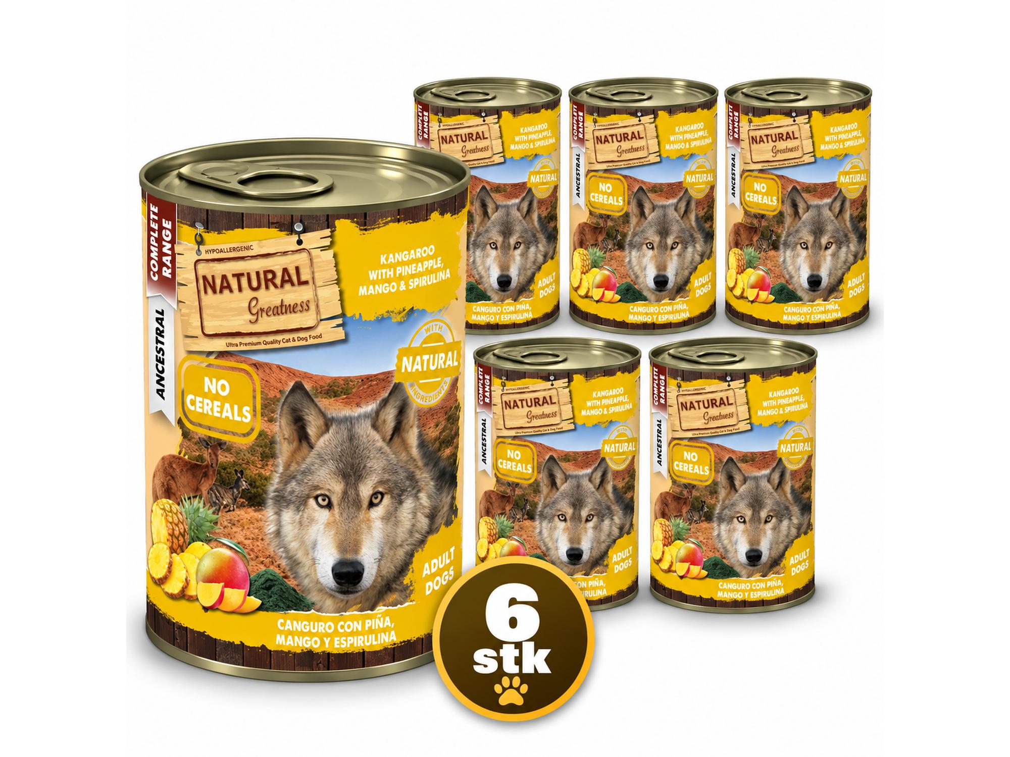 Natural Greatness Kangaroo – Komplett våtfôr hund | 6 × 400 g