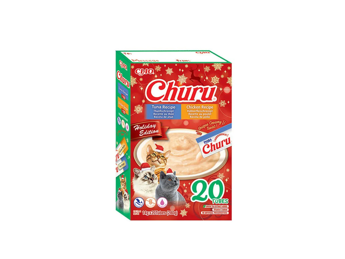 Ciao Churu Holiday Edition Kylling og Tunfisk 20 x 14 g – flytende kattegodbit