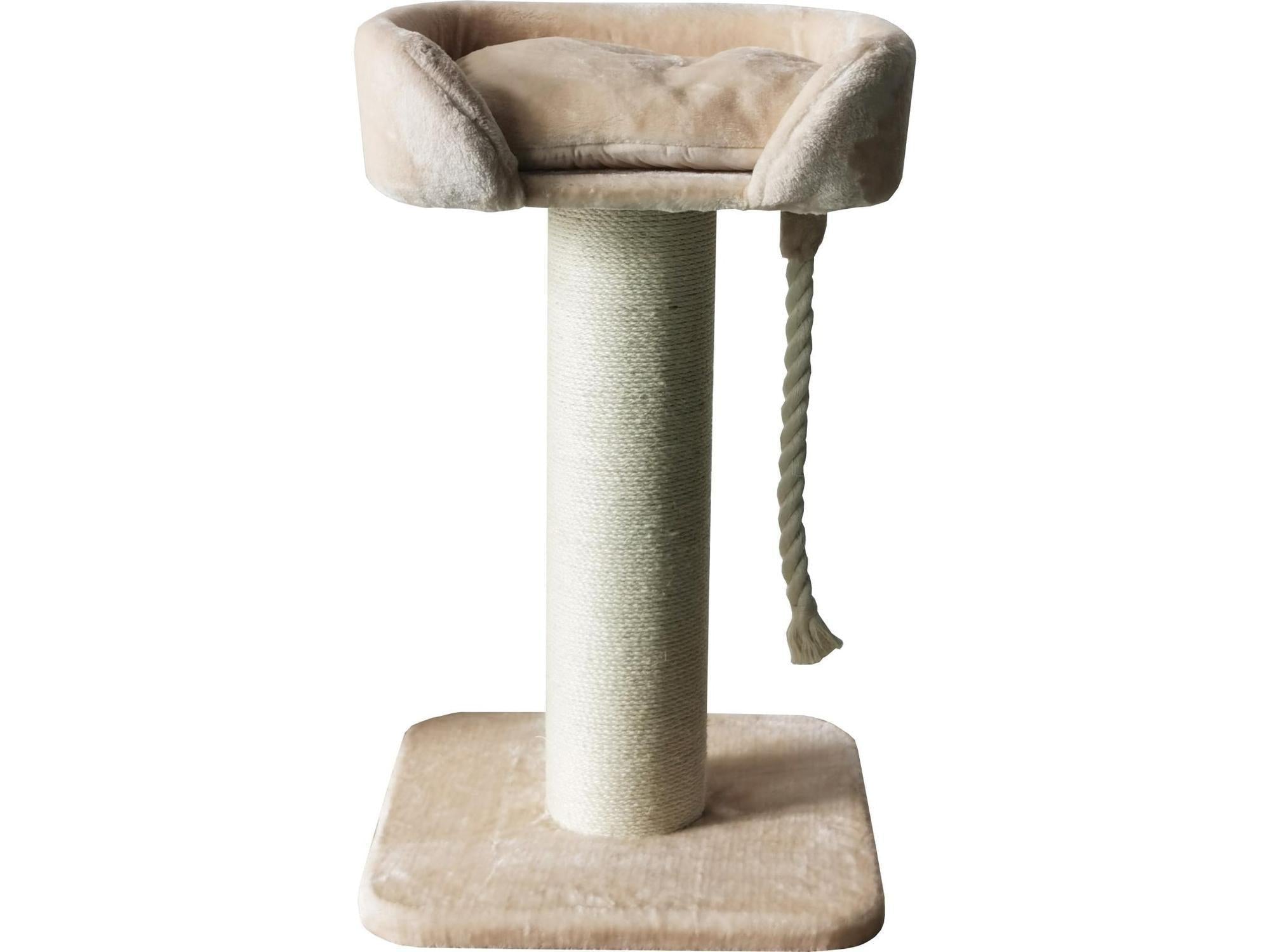 Beige Companion Cat Lion klorestativ med sisalstolpe, myk seng og leketau.