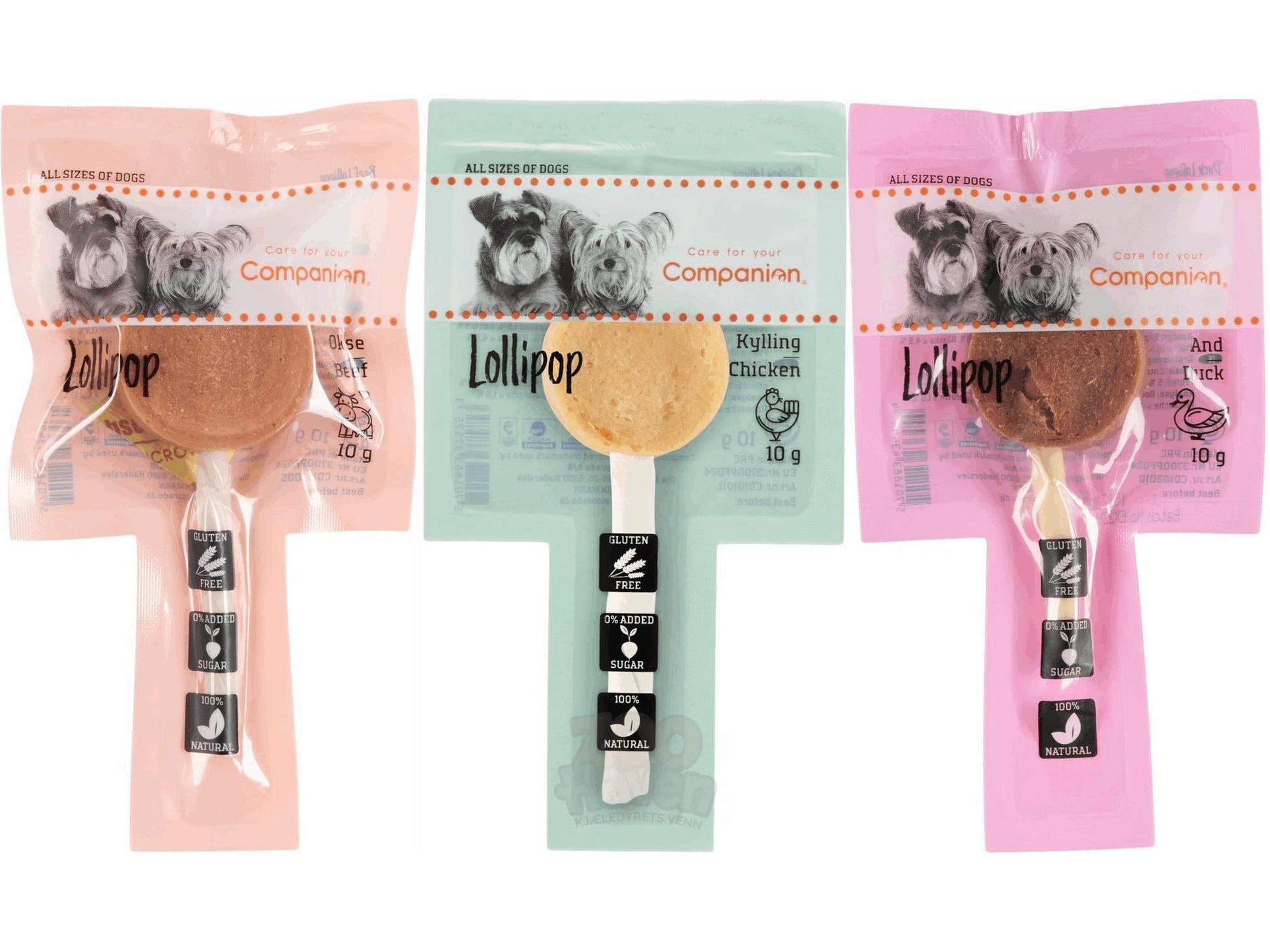 Companion Lollipop tyggesnack med And Kylling og Okse til hund