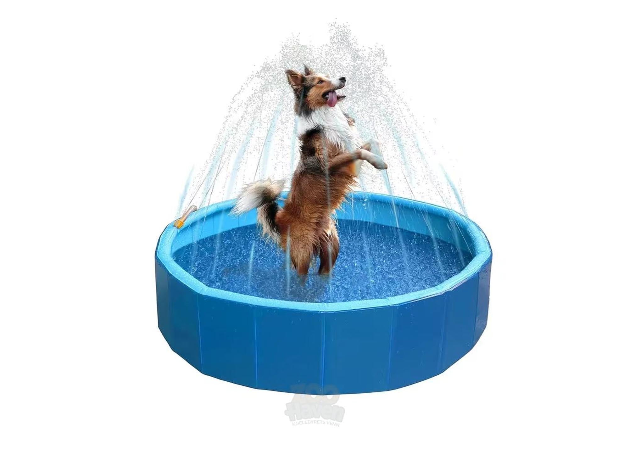 CoolPets Splash Sprinkler Pool 120 cm – Kjølende Hundebasseng med Sprinkler