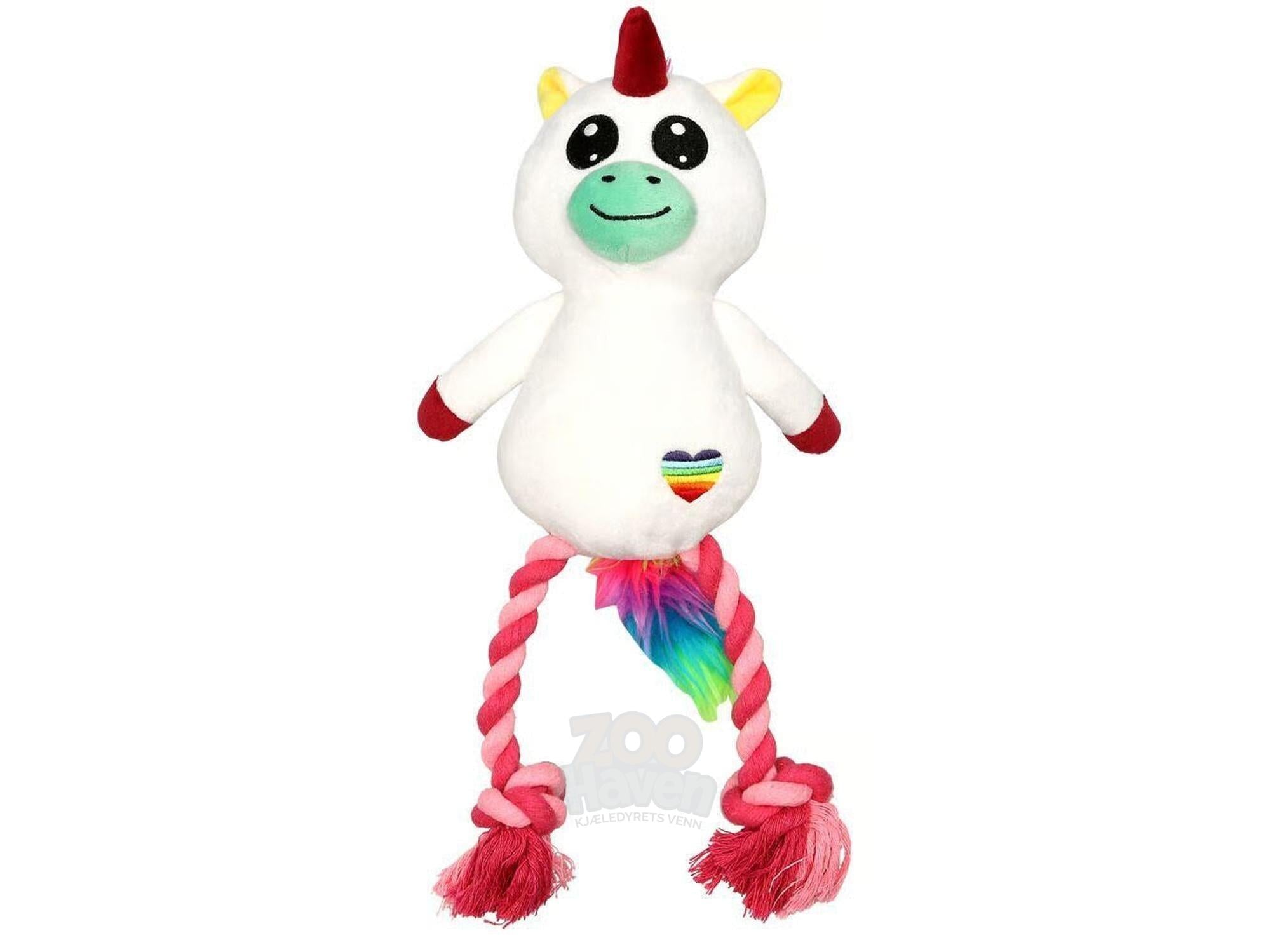 Dogman Hundeleke Enhjørning Hvit L – Myk koseleke med pip