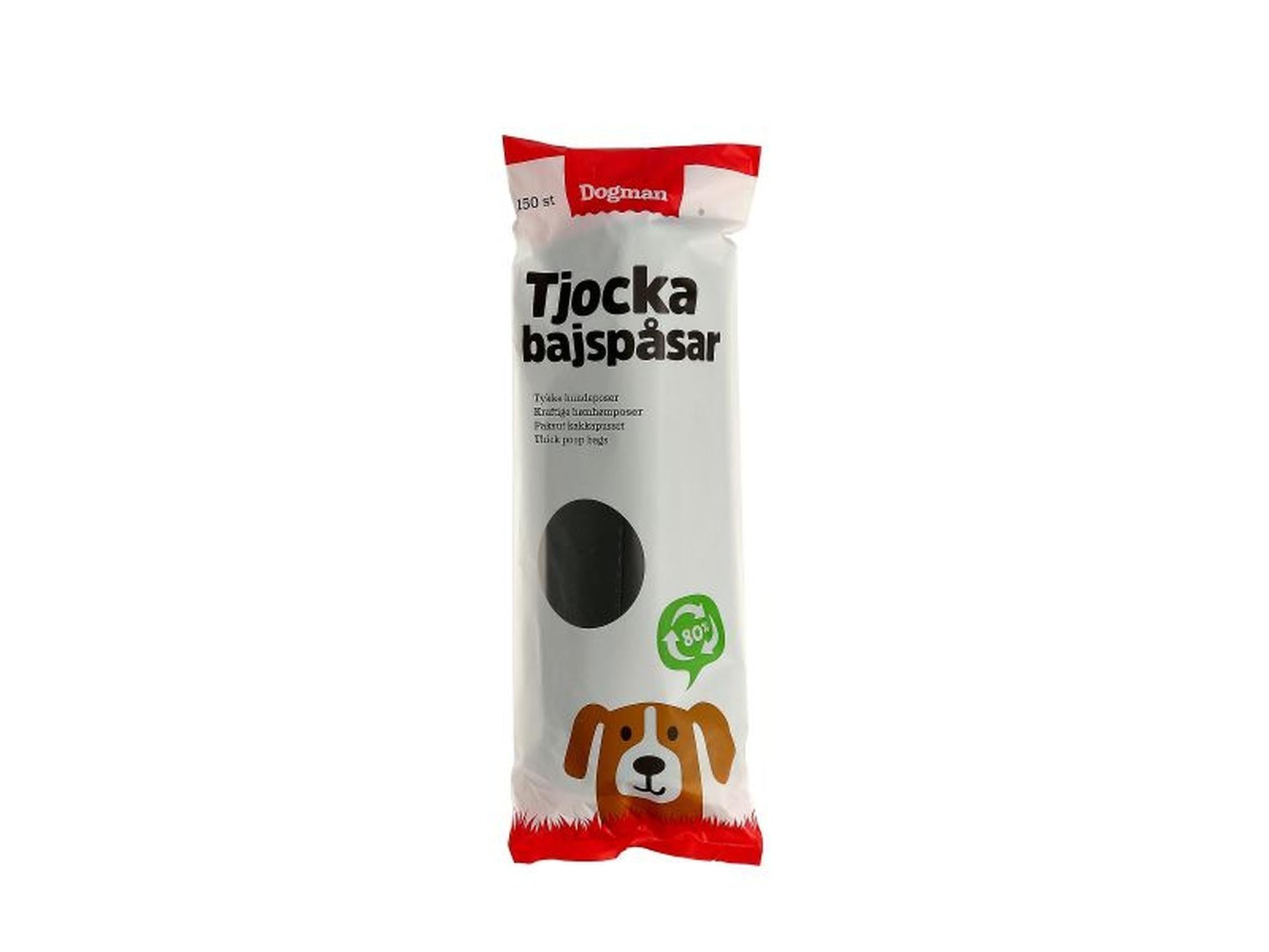 Dogman Hundeposer tykke 150 stk svart hundeposer