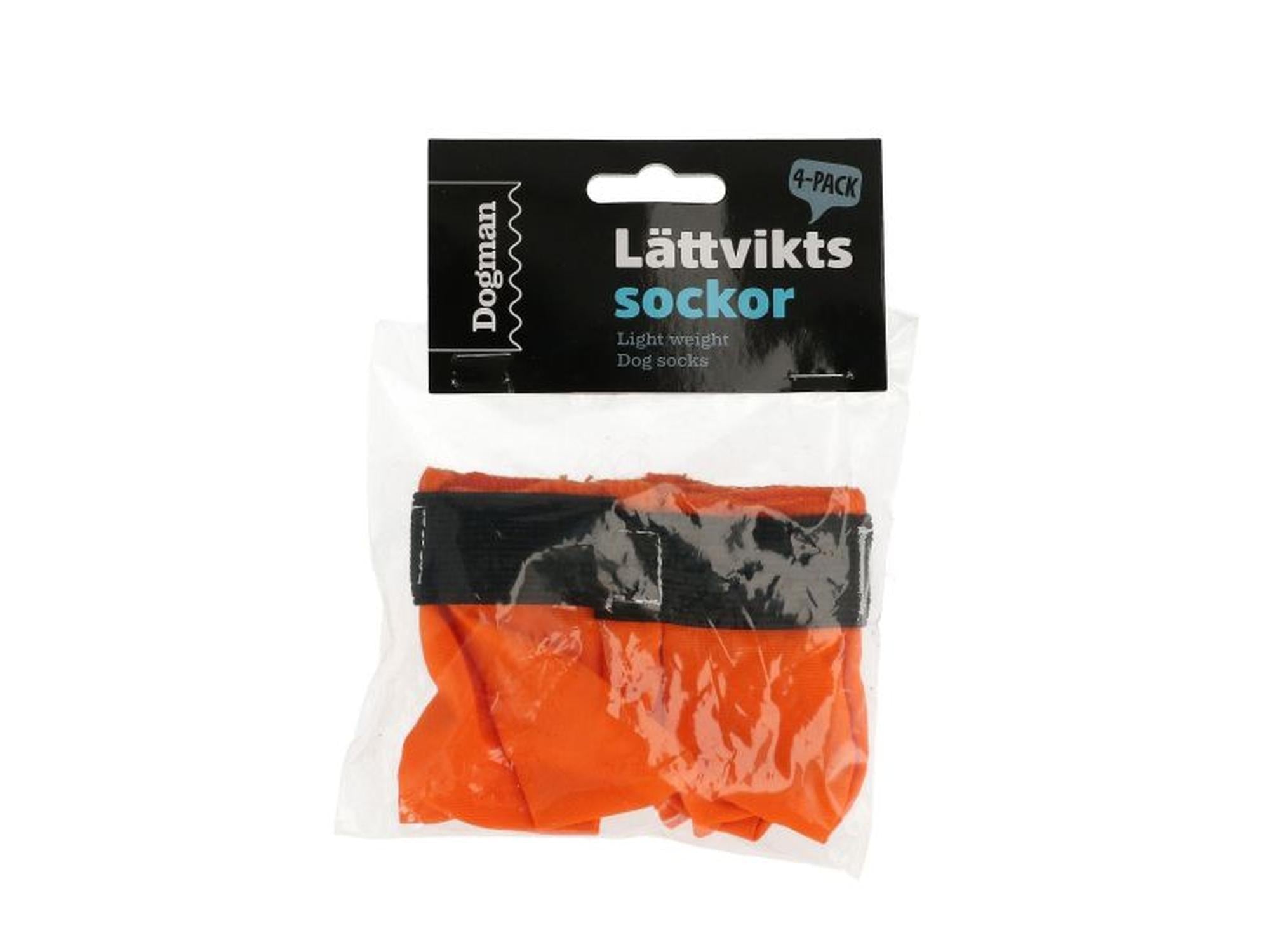 Dogman Lett hundesokk 4pk Oransje sokker til hund