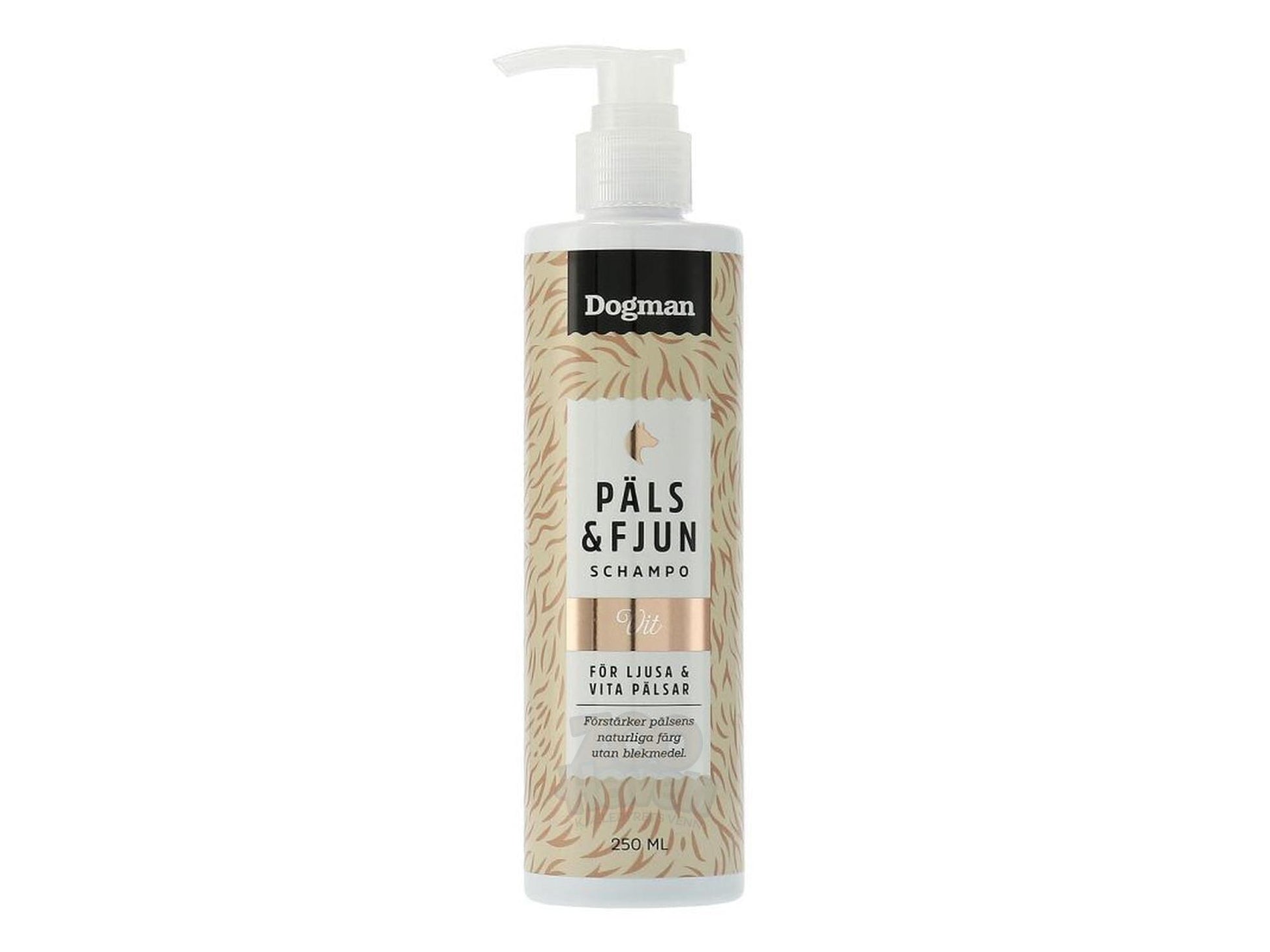 Dogman Sjampo Päls o Fjun Hvit 250ml sjampo for lys og hvit pels