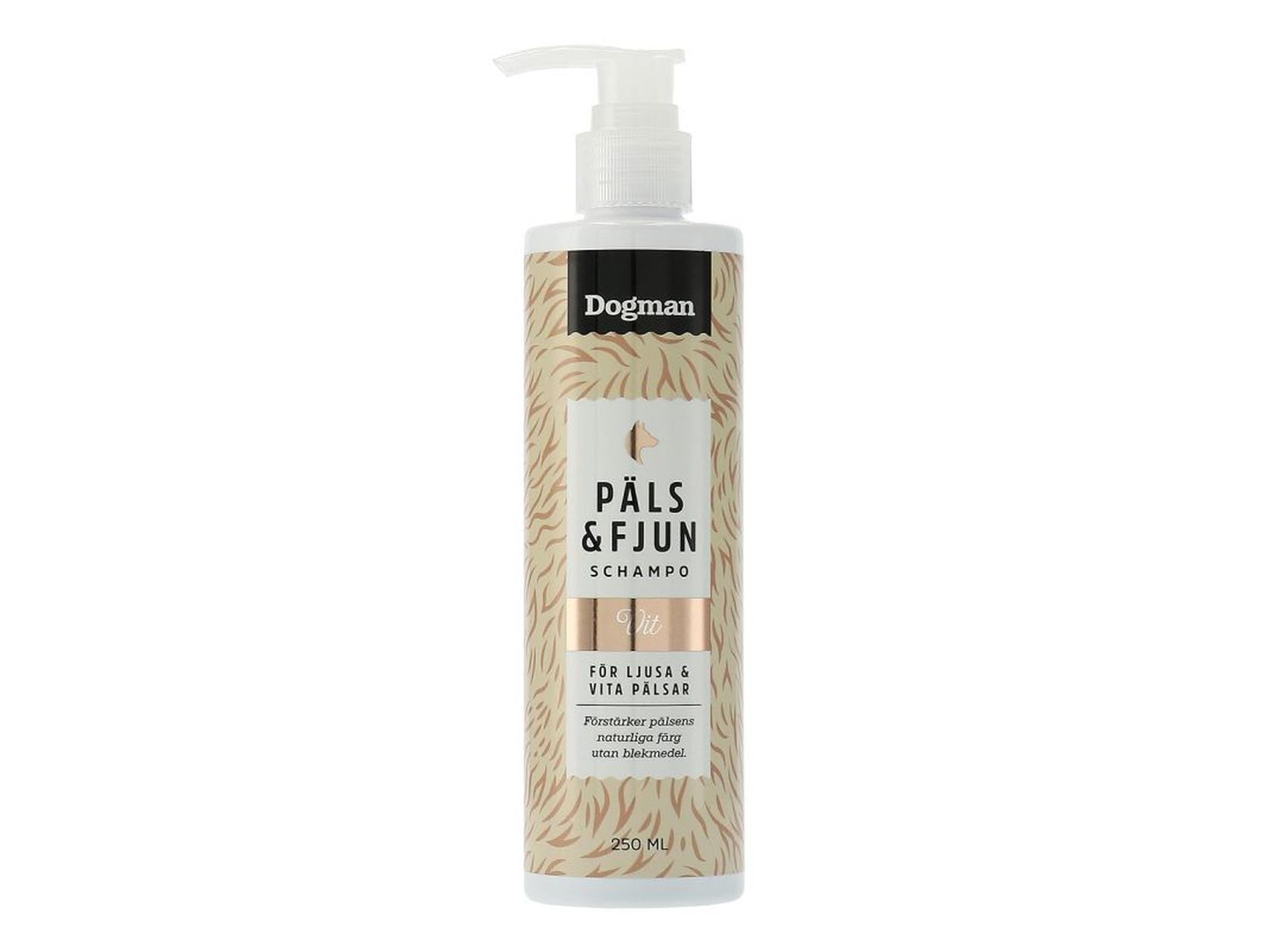 Dogman Sjampo Päls o Fjun Hvit 250ml sjampo for lys og hvit pels