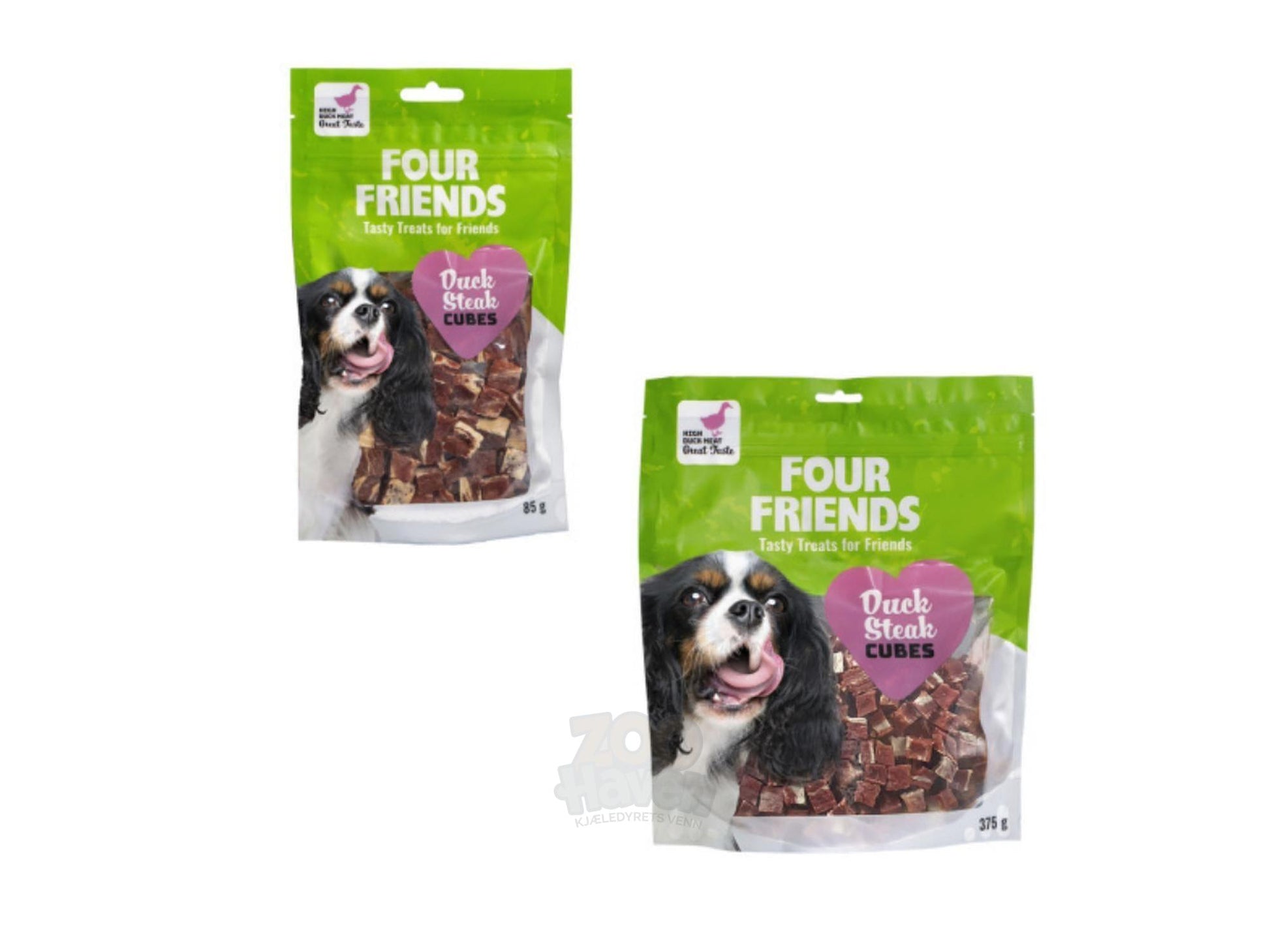 Four Friends Duck Steak Cubes tørket andekjøtt snack til hund
