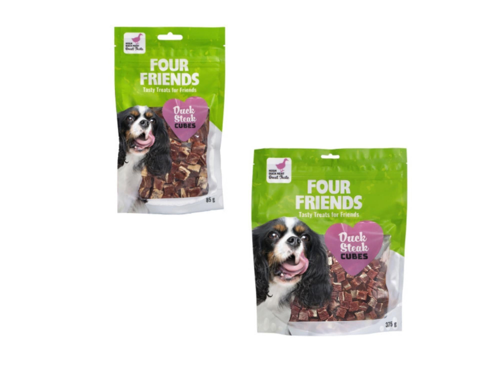 Four Friends Duck Steak Cubes tørket andekjøtt snack til hund