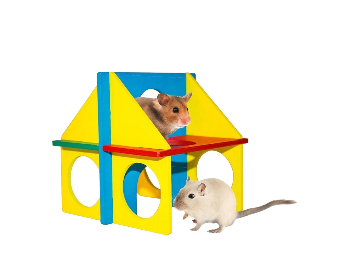 Duvo+ hamsterleke DIY Fun House aktivitetshus til smågnager