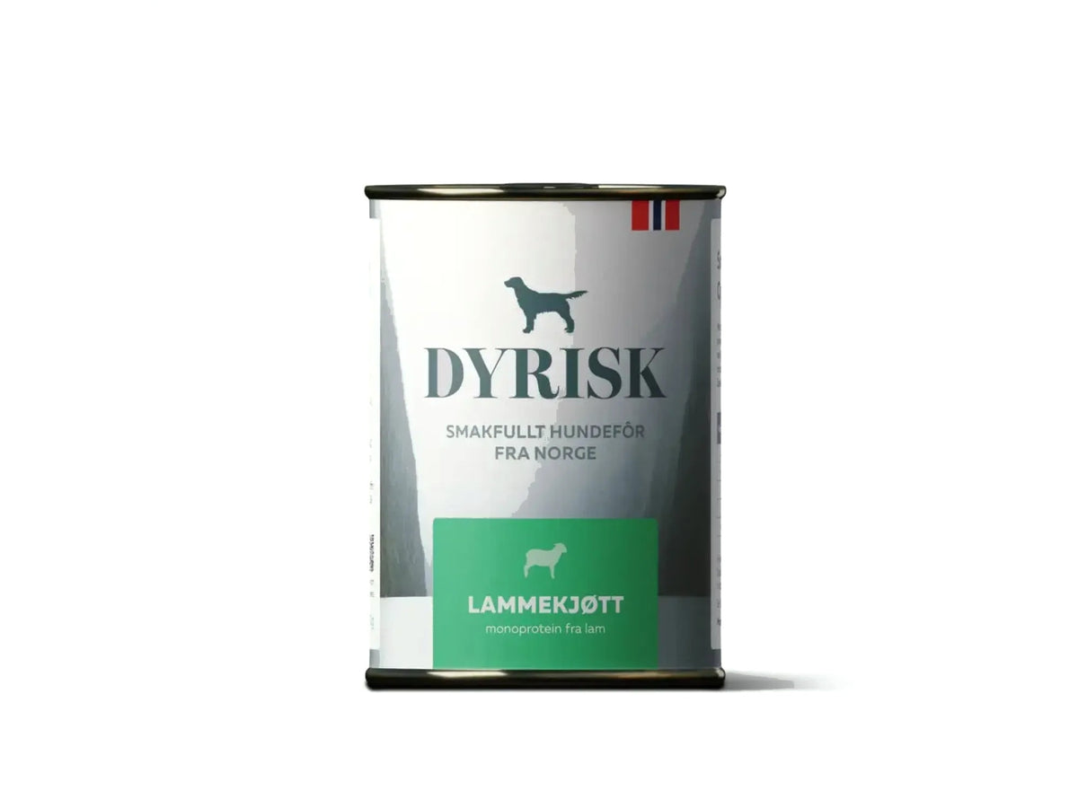 Dyrisk Lammekjøtt – våtfôr til hund med norsk lam (monoprotein)