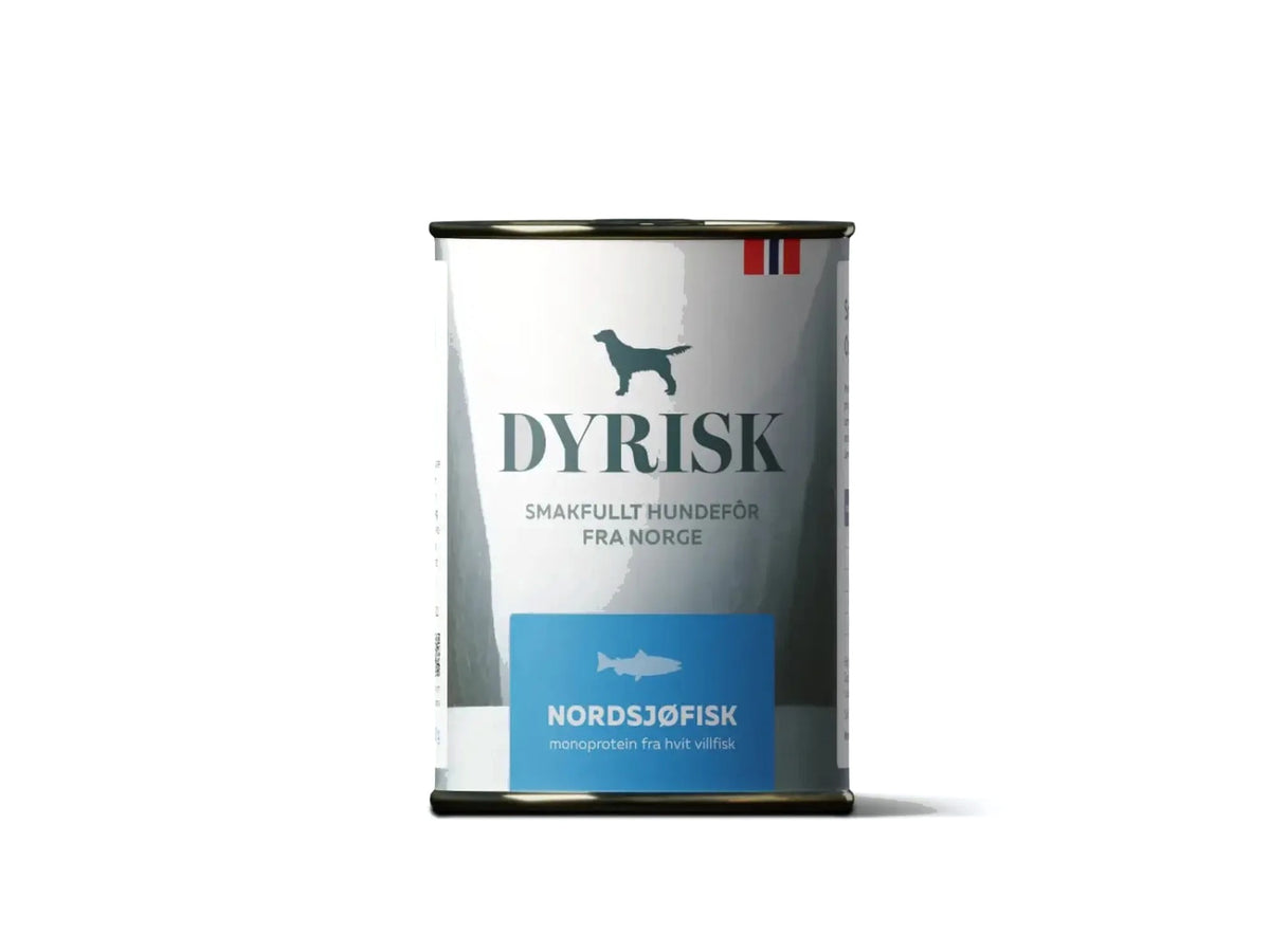 Dyrisk Nordsjøfisk – våtfôr til hund med hvit villfisk