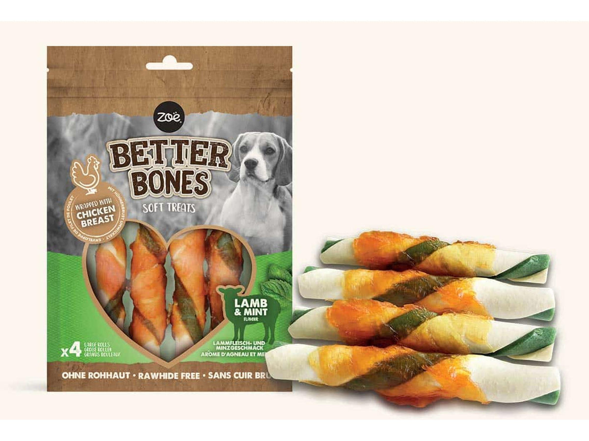 Zoë Better Bones tyggeruller med lam og mynte, 4 stk