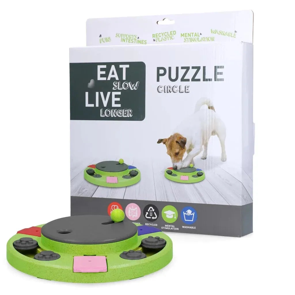 Eat Slow Live Longer Puzzle Circle aktiviseringsleke for hund