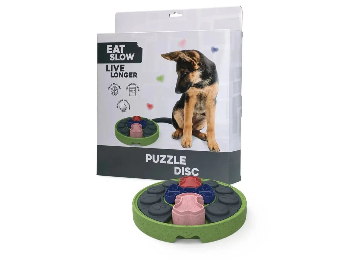 Eat Slow Live Longer Puzzle Disc aktiviseringsleke for hund