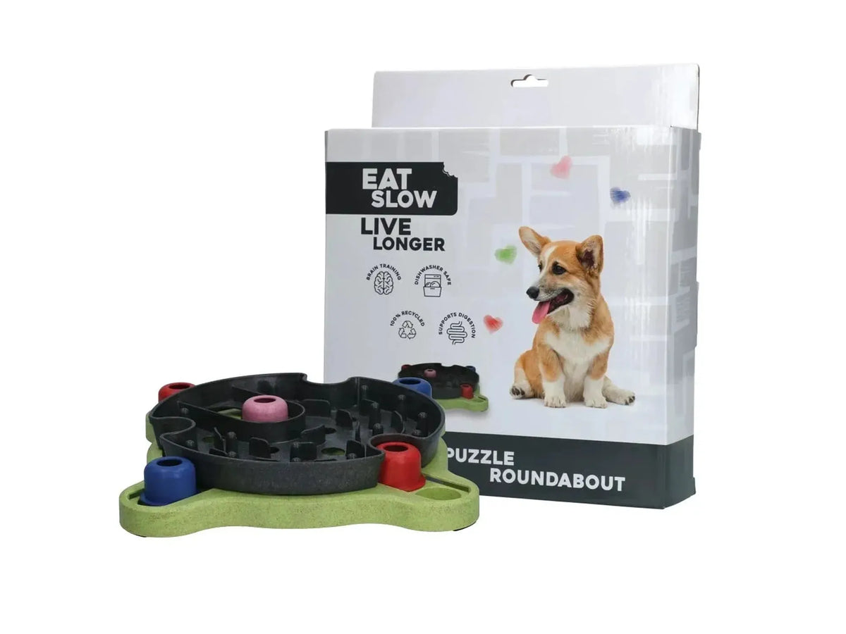 Eat Slow Live Longer Puzzle Roundabout aktiviseringsleke for hund