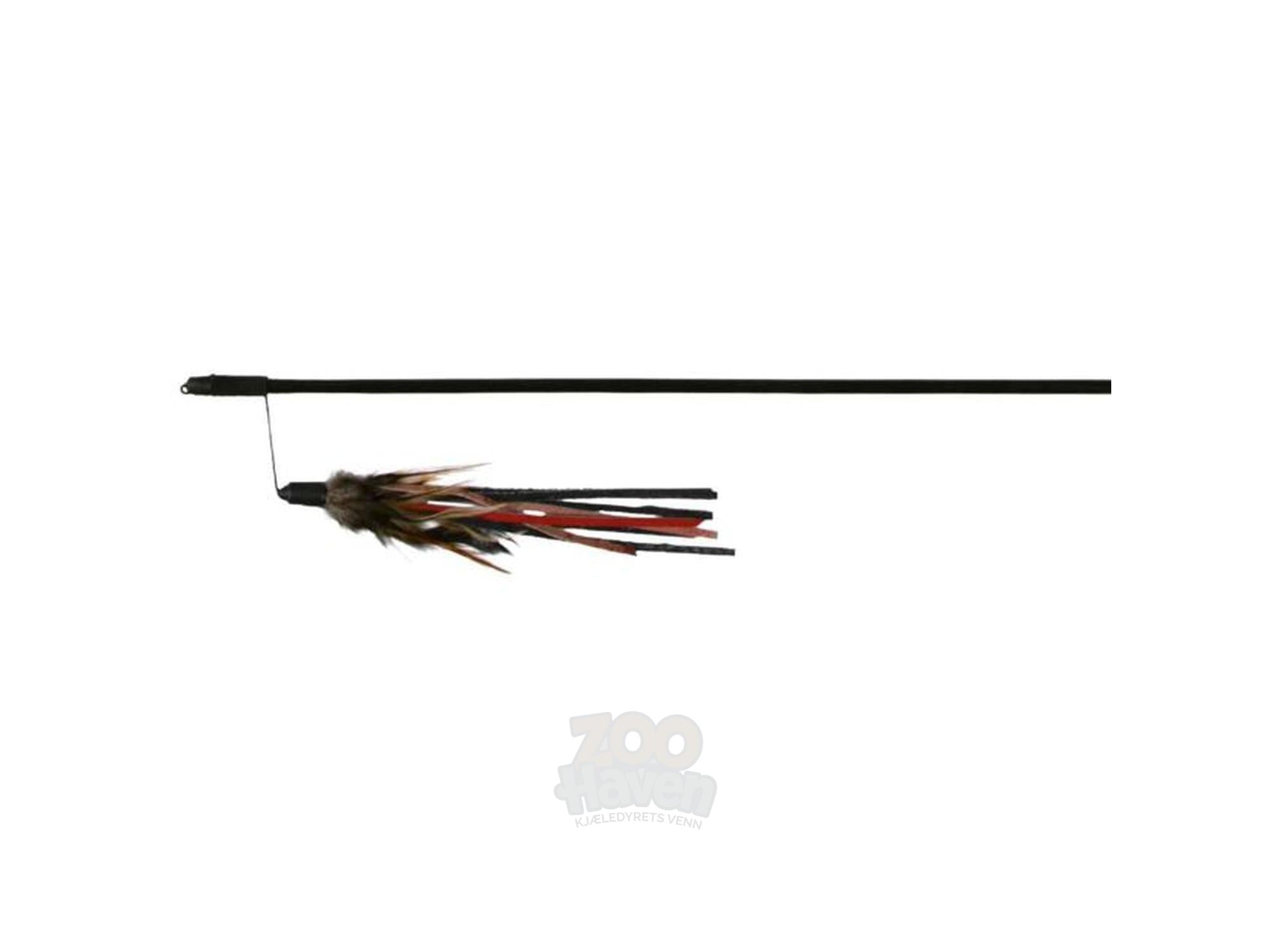 Ertepinne fiskestang med larv-strimler og fjær 50 cm