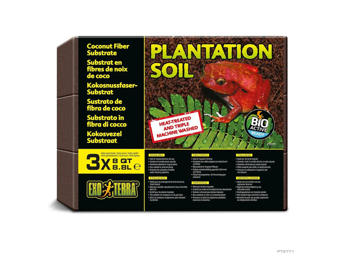 Exo Terra Plantation Soil 3-pakk terrariumsubstrat 3 x 8,8 liter