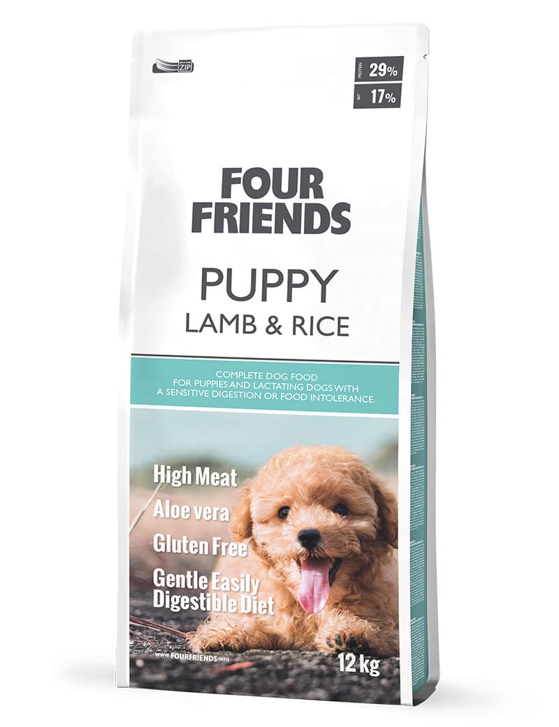 Four Friends Puppy Lamb & Rice – valpefôr med lam og ris 12 kg