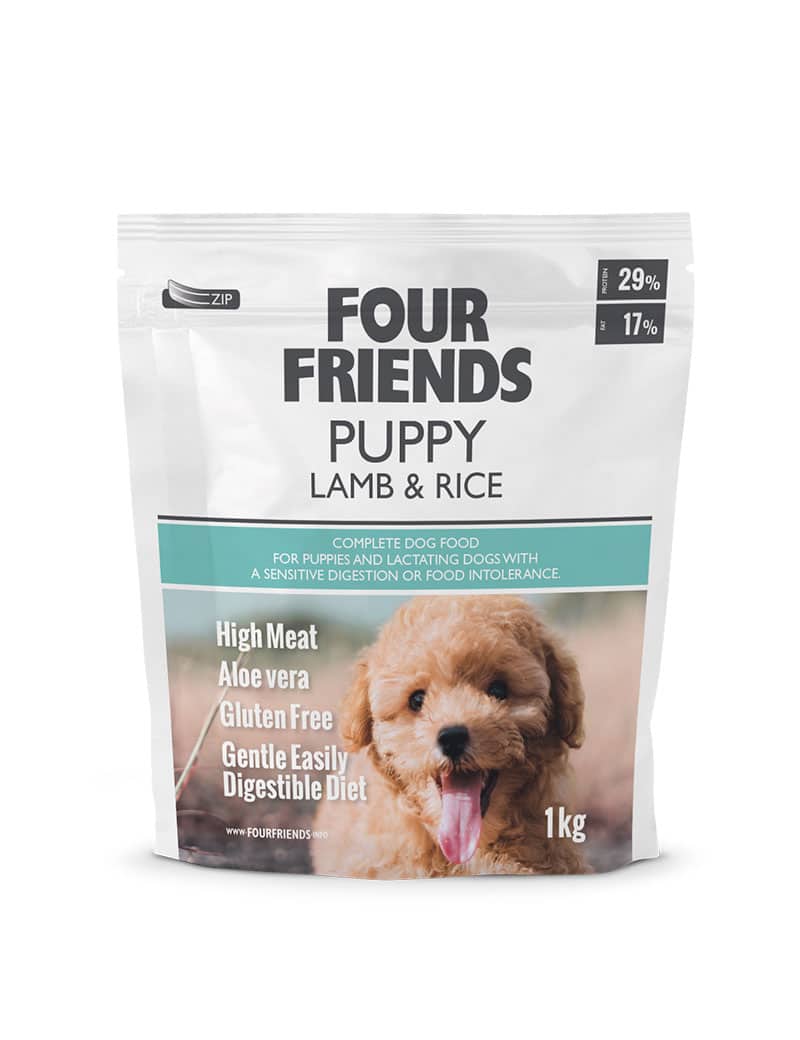 Four Friends Puppy Lamb & Rice – valpefôr med lam og ris 1 kg
