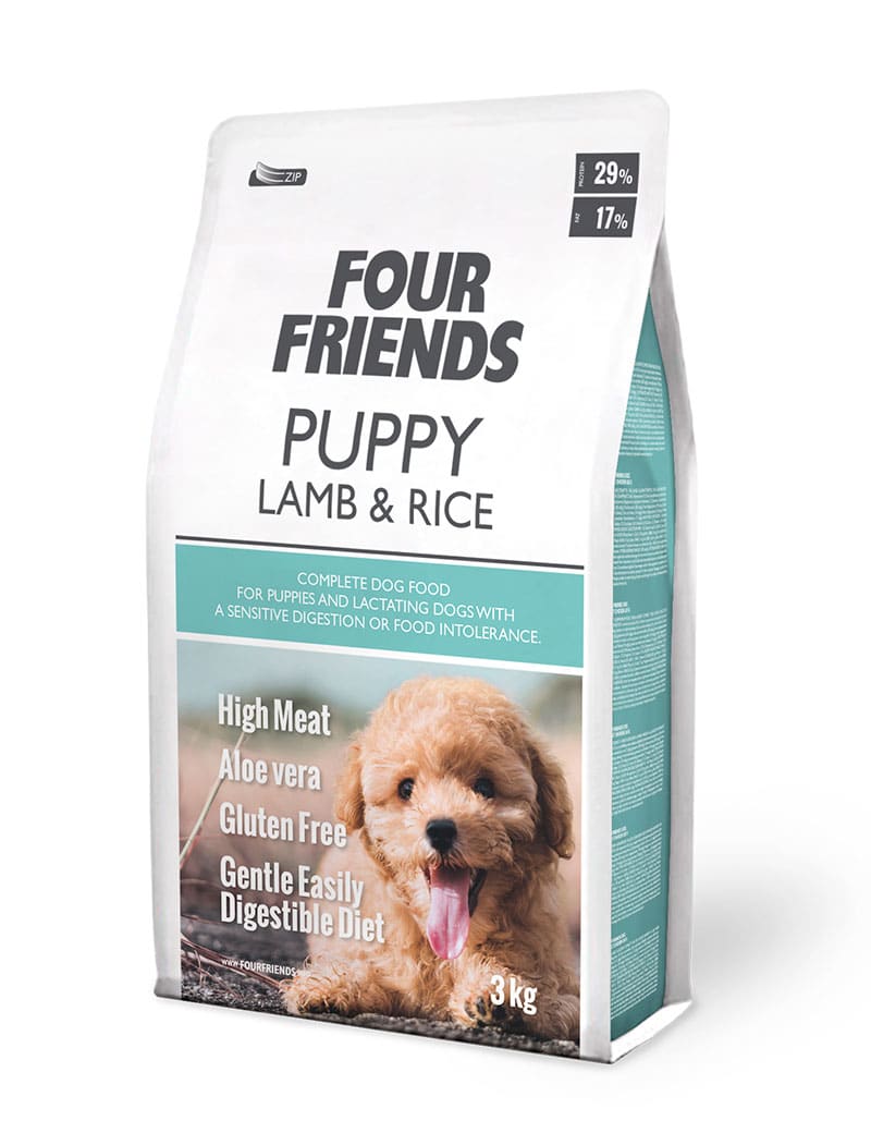 Four Friends Puppy Lamb & Rice – valpefôr med lam og ris 3 kg
