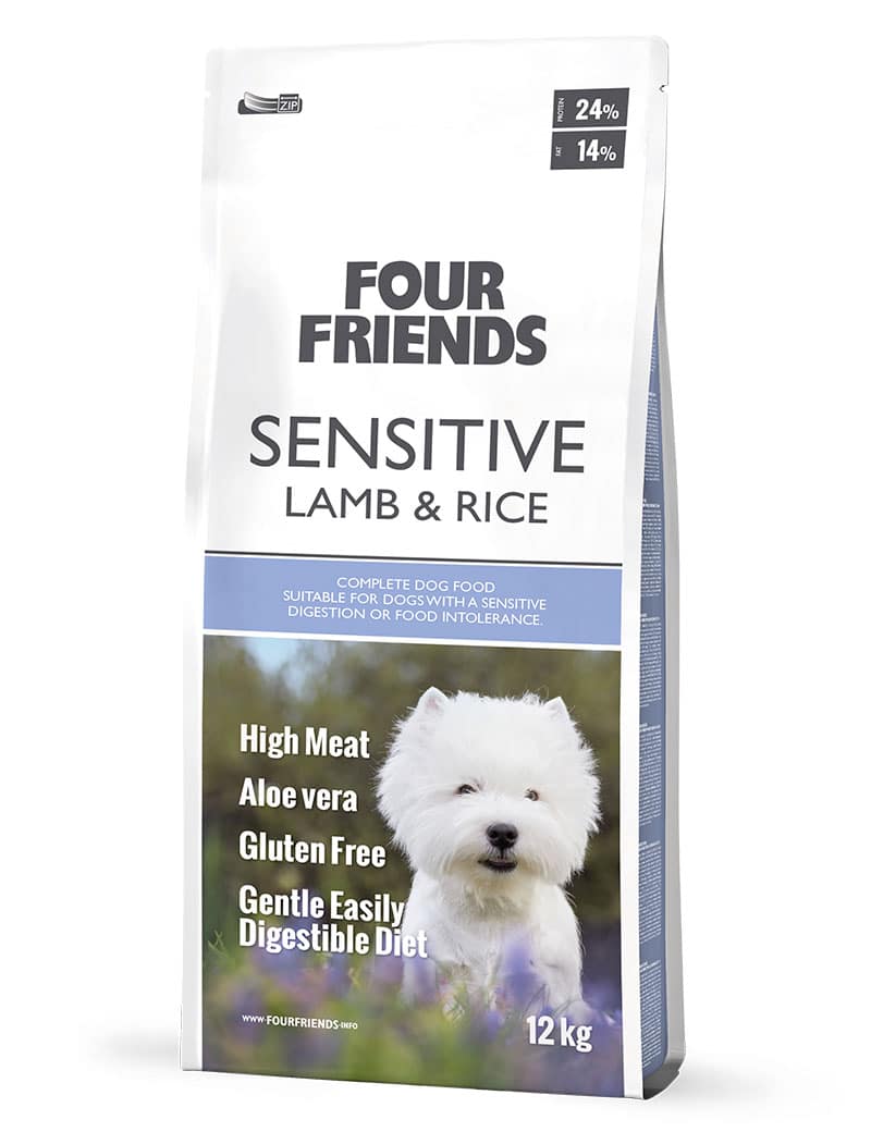 Four Friends Sensitive Lamb & Rice – tørrfôr til sensitiv hund 12 kg