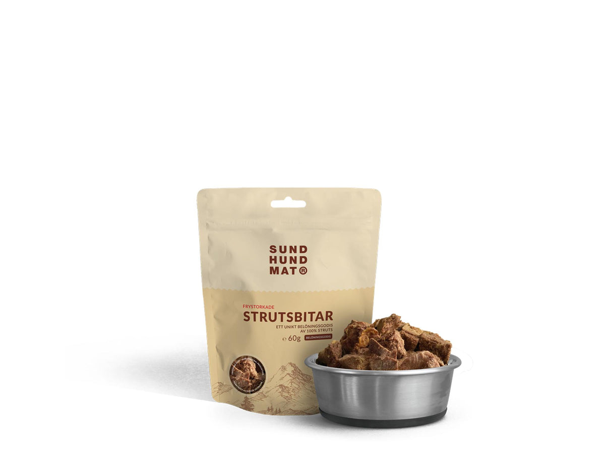 Sund Hundmat Frysetørkede Strutsebiter 60 g