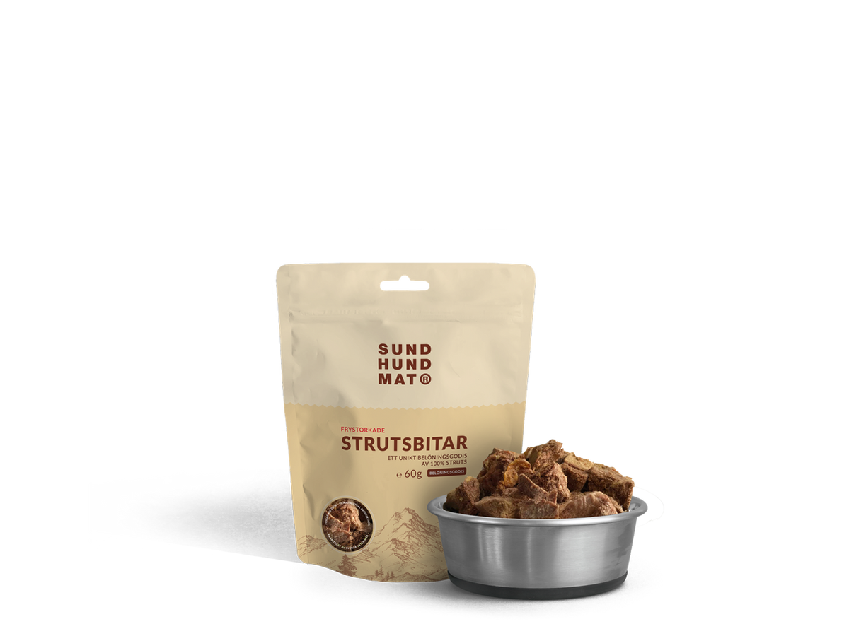 Sund Hundmat Frysetørkede Strutsebiter 60 g