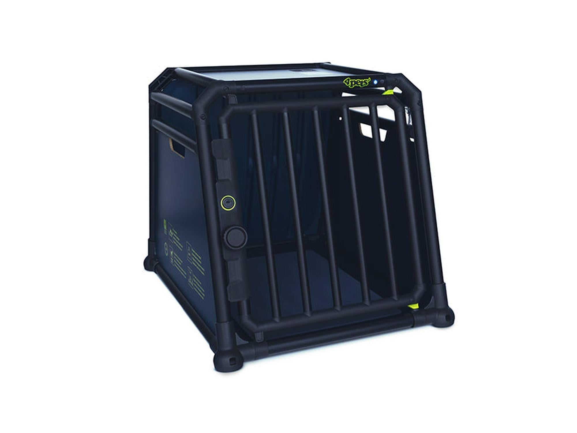 Ferdig montert 4pets PRO Noir 1 Small hundebur i svart aluminium med vertikale spiler.