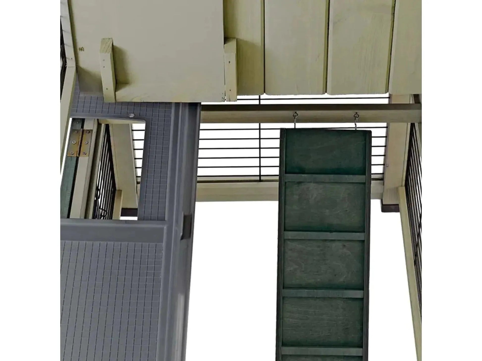Ferplast Ranch 160 trebur for kanin, med rampe og metallgitter, 155x88x117,5 cm.