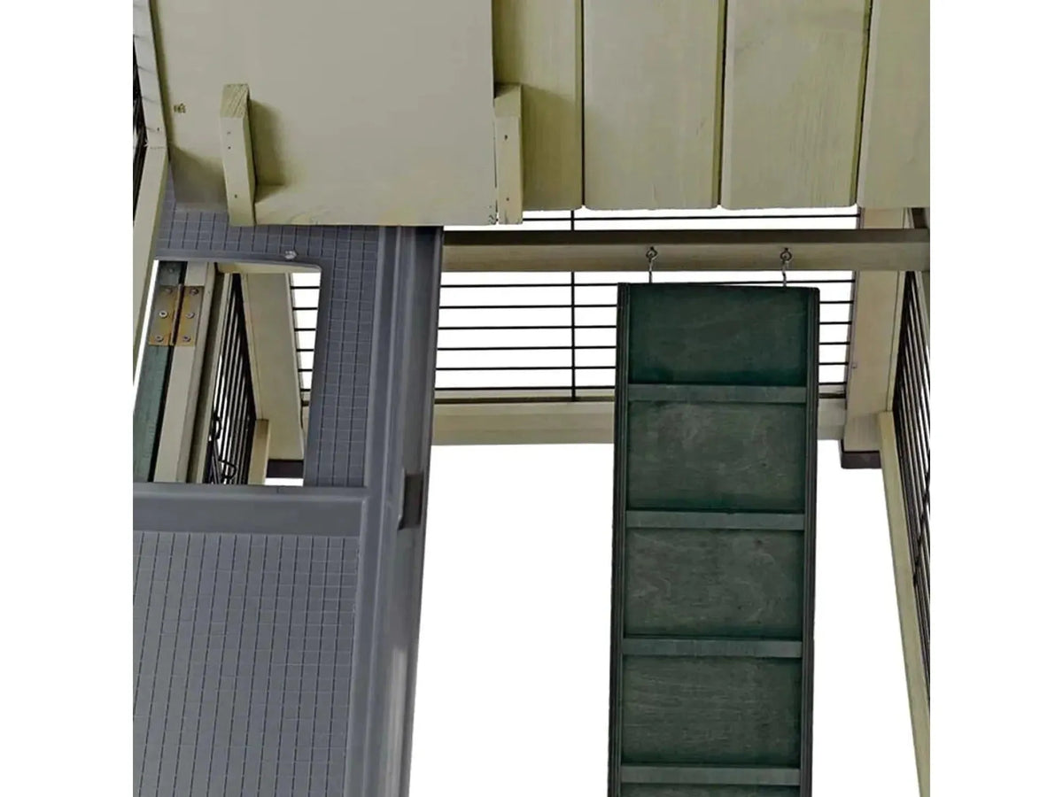 Ferplast Ranch 160 trebur for kanin, med rampe og metallgitter, 155x88x117,5 cm.