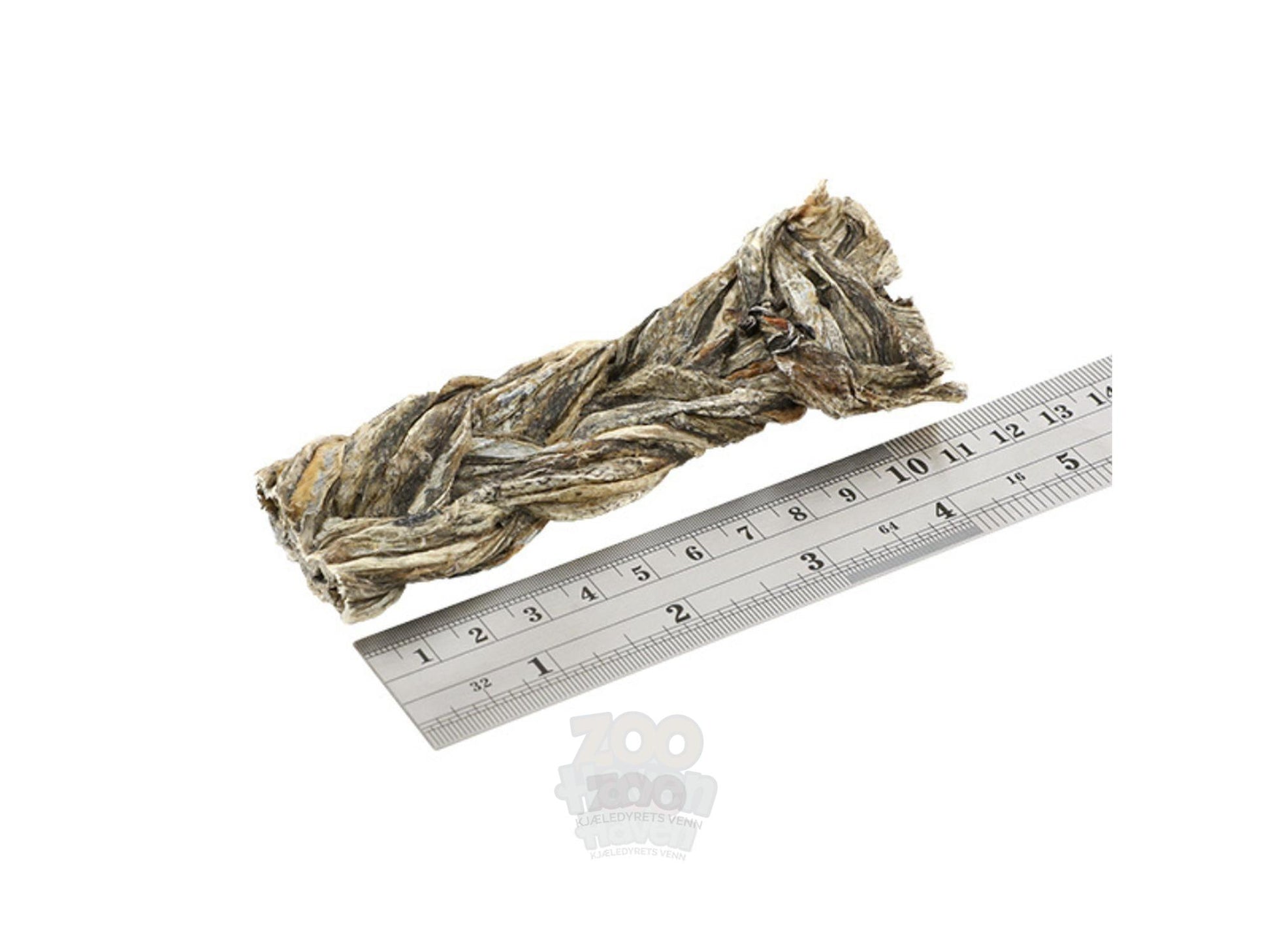 Fish4Dogs Dental Sea Jerky Fish Whoppers, flettet fiskeskinn tyggegodbit, ca. 12 cm lang.