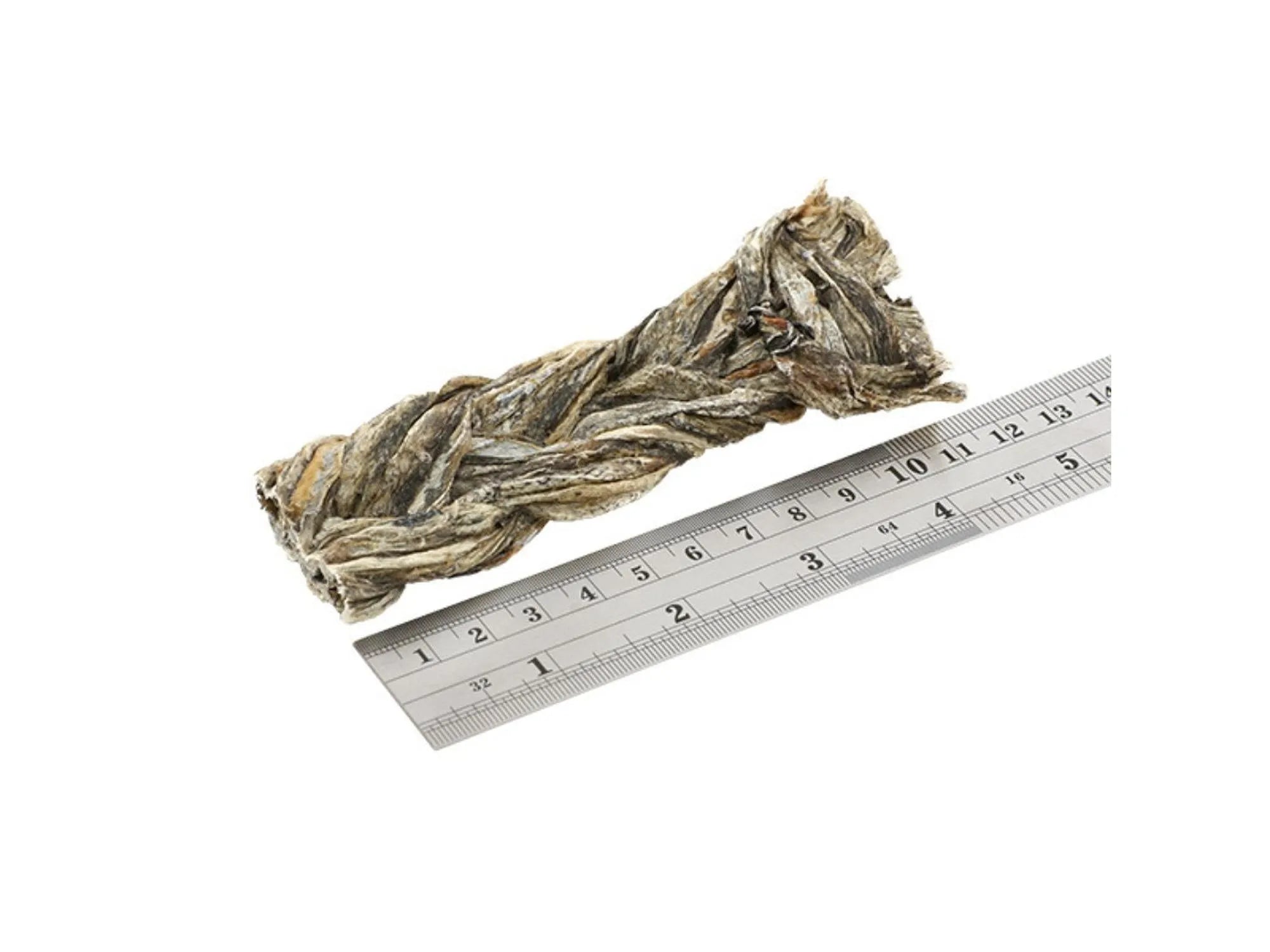 Fish4Dogs Dental Sea Jerky Fish Whoppers, flettet fiskeskinn tyggegodbit, ca. 12 cm lang.